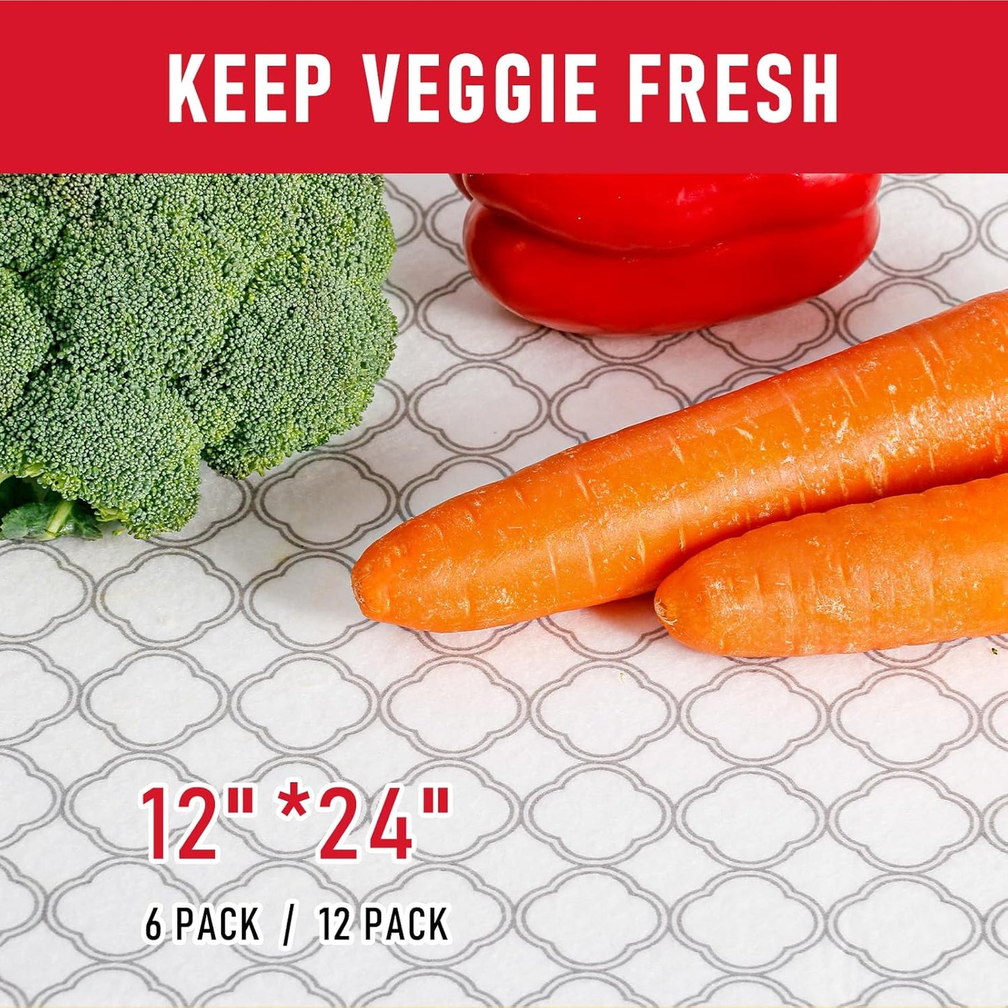 Cooyes Felt Shelf Liners for Drawer & Kitchen Cabinet, 12 Pack, 12" × 24 ", Non Slip Fridge Liners