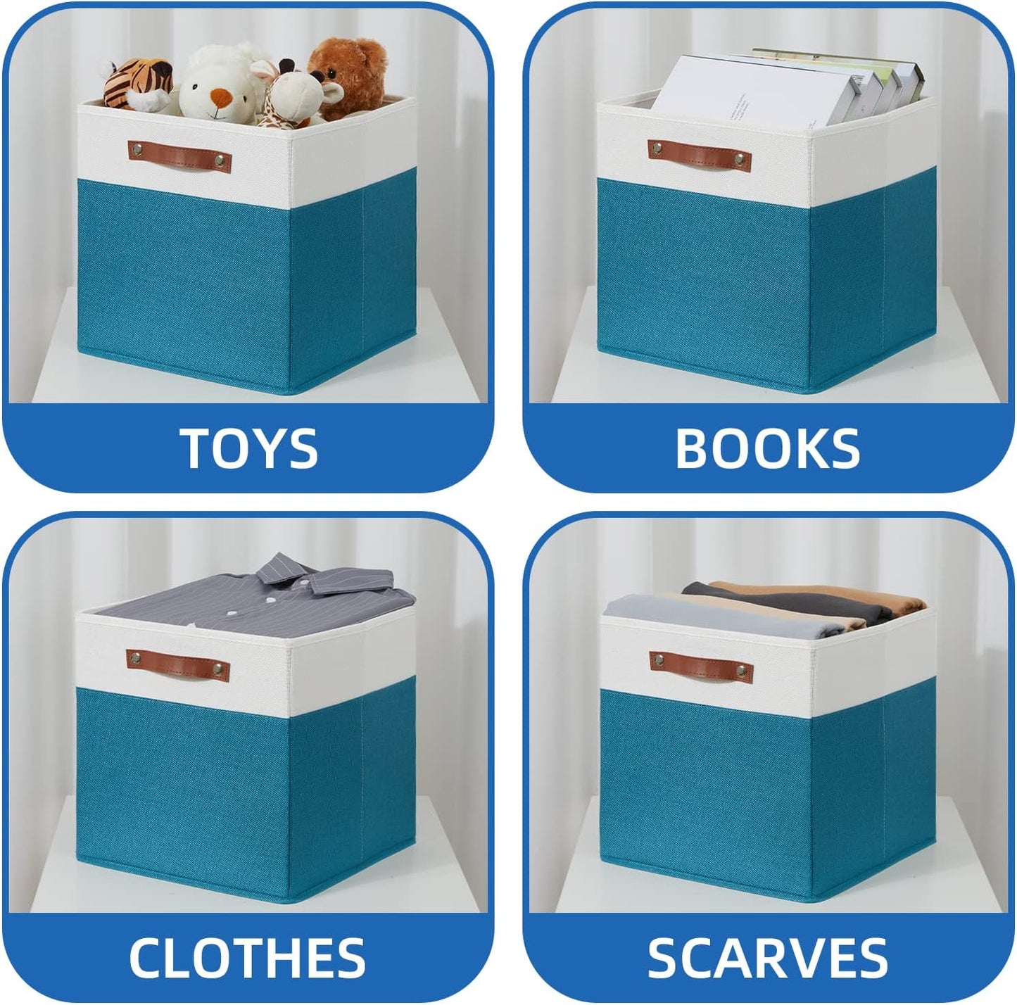 Temary Cube Storage Bins Storage Cube Bins for Home, 4 Pack Fabric Storage Bins for Organization