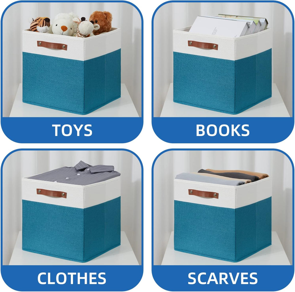 Temary Cube Storage Bins Storage Cube Bins for Home, 4 Pack Fabric Storage Bins for Organization