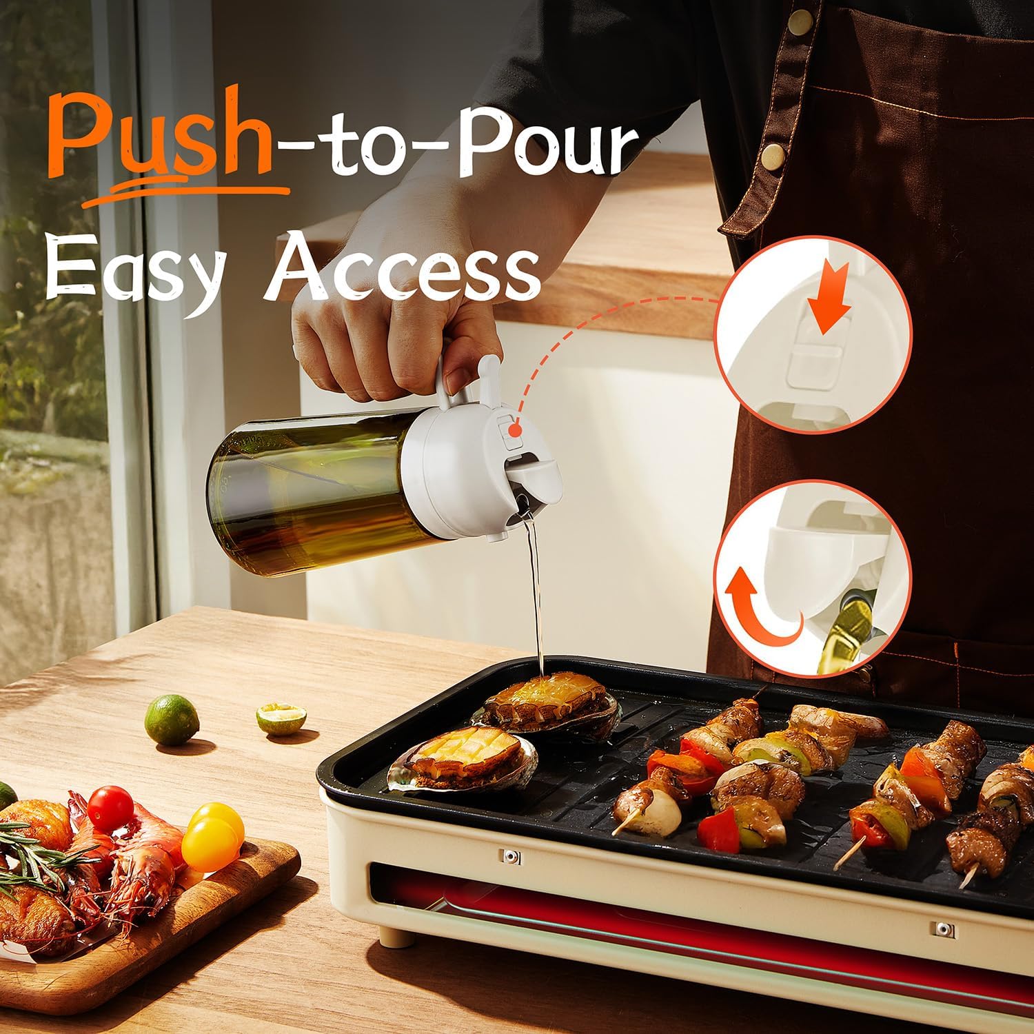 TrendPlain - Original 16oz/470ml Olive Oil Dispenser Bottle for Kitchen Gadgets and Air Fryer