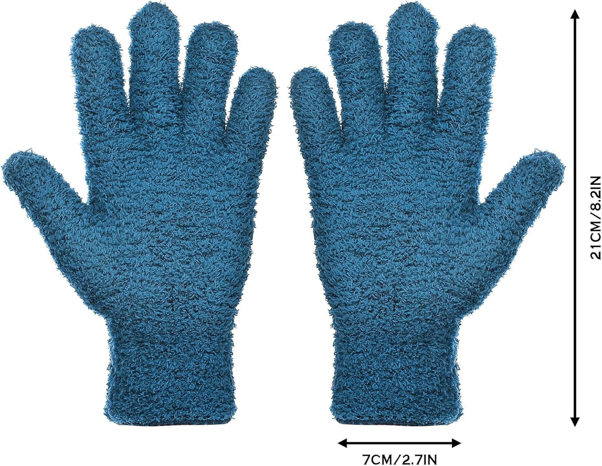 Patelai 2 Pairs Microfiber Gloves for plants Dusting Cleaning Glove Mittens House Cars Blinds