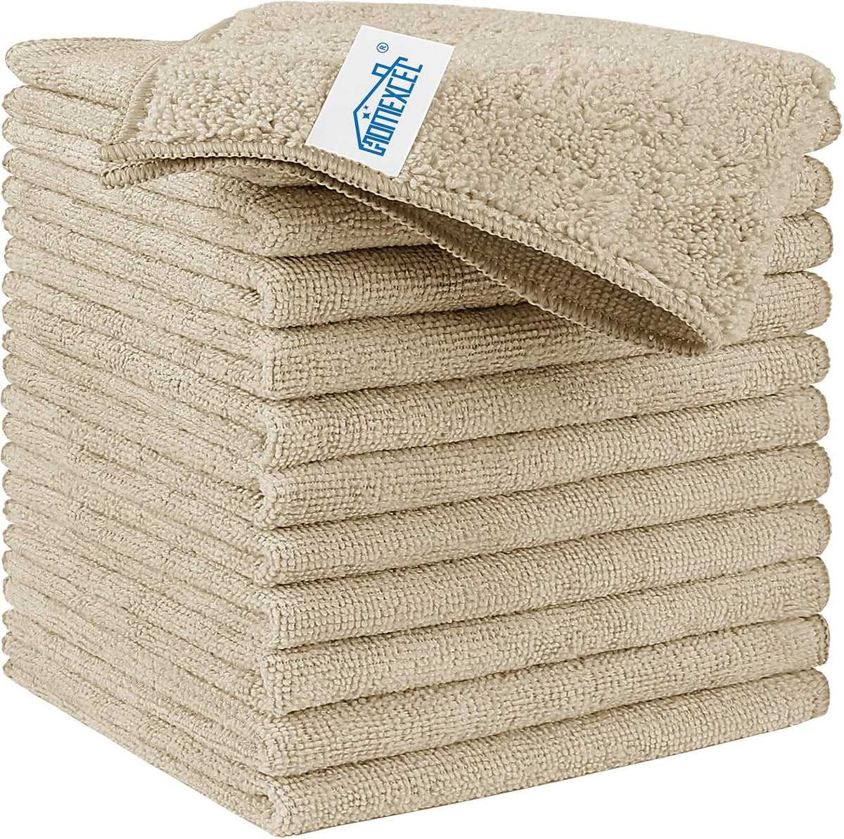 HOMEXCEL Brown Microfiber Cleaning Cloth, 12 Pack Premium Microfiber Towels for Cars, Lint Free
