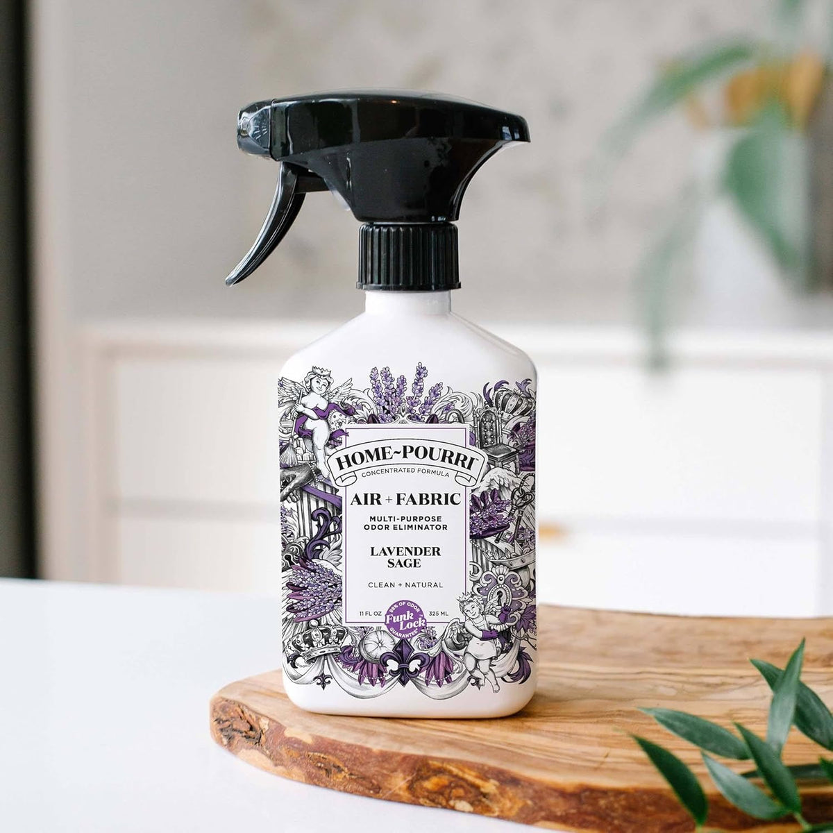 Home-Pourri Air + Fabric Multi-Purpose Odor Freshener Spray, 11 Fl Oz, Up to 570 Uses, Lavender