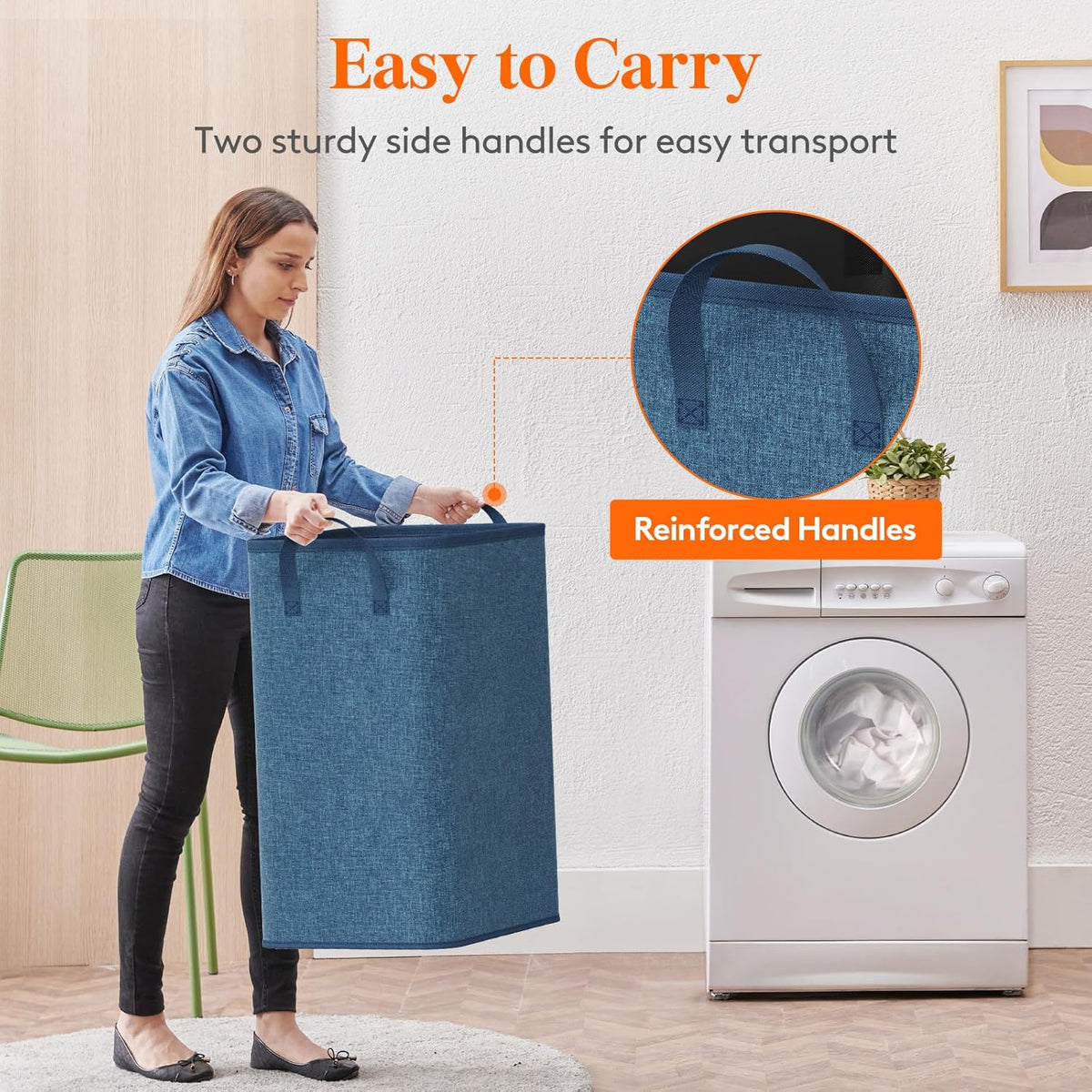 Lifewit 80L Large Tall Laundry Hamper, Collapsible Laundry Basket with Handles, Foldable Clothes