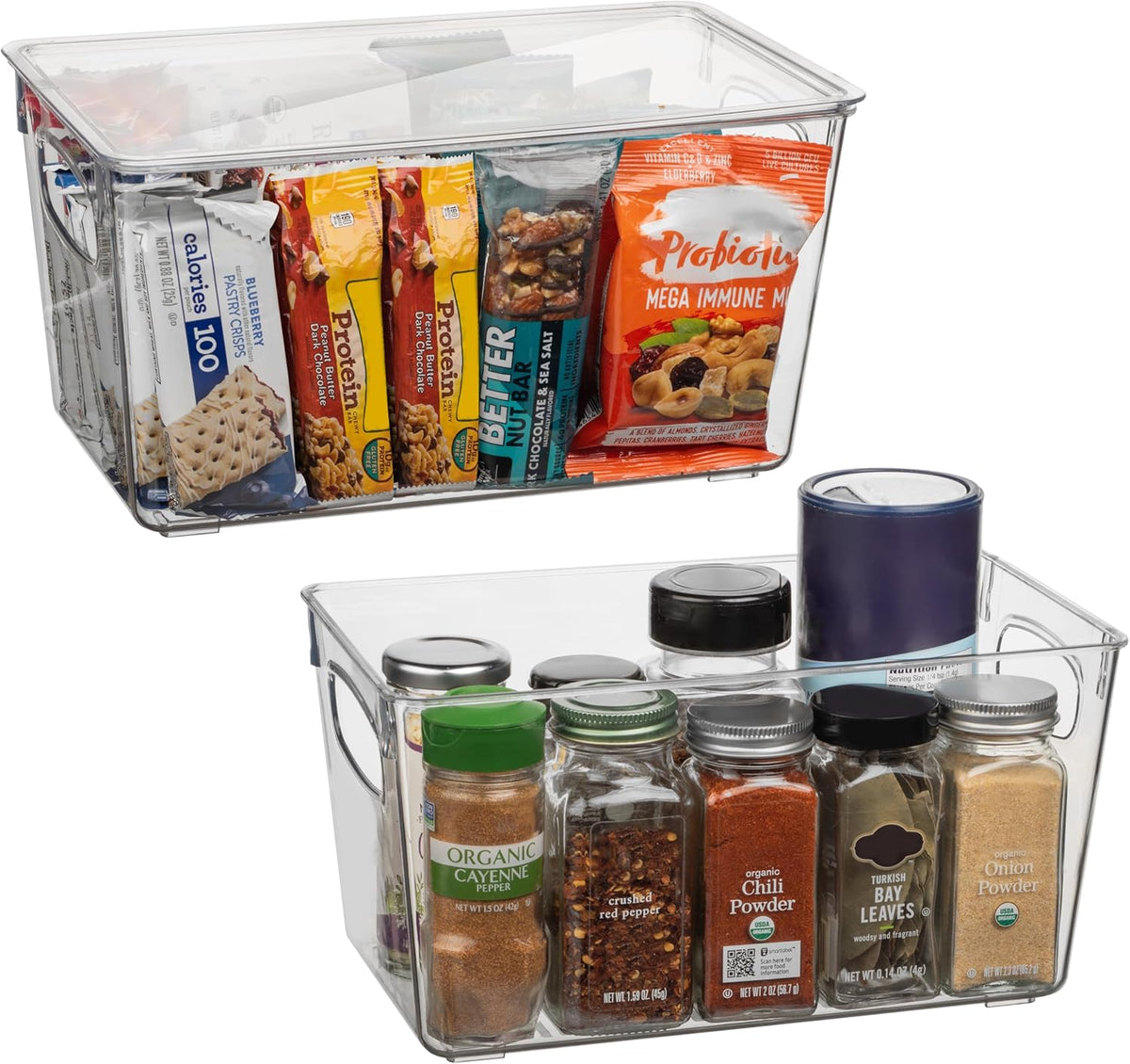 CLEARSPACE Plastic Pantry Organization and Storage Bins with Lids - Perfect Kitchen Organization or