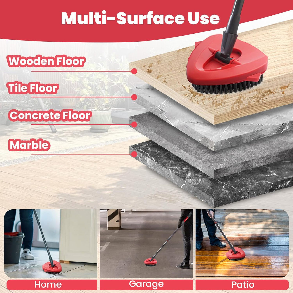 2 Pack Scrub Brush Attachment Compatible with O Cedar EasyWring Microfiber Spin Mop 1 Tank System