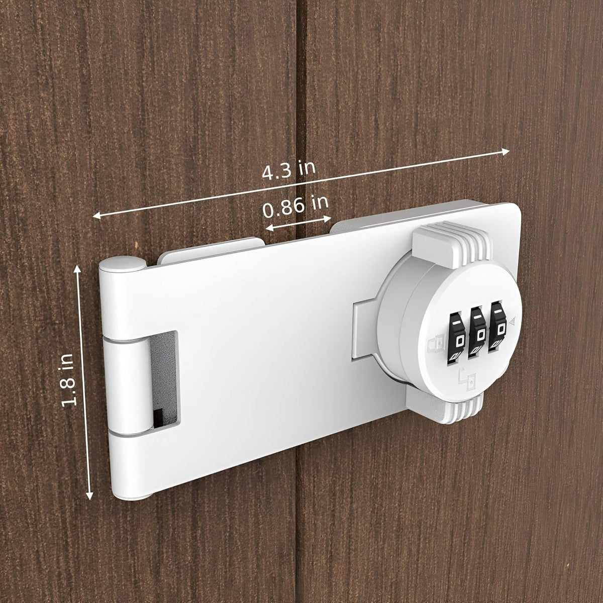 Keyless Combination Lock - 3-Digit Combination Lock for Doors - Twist Knob Hasp Latch Lock with