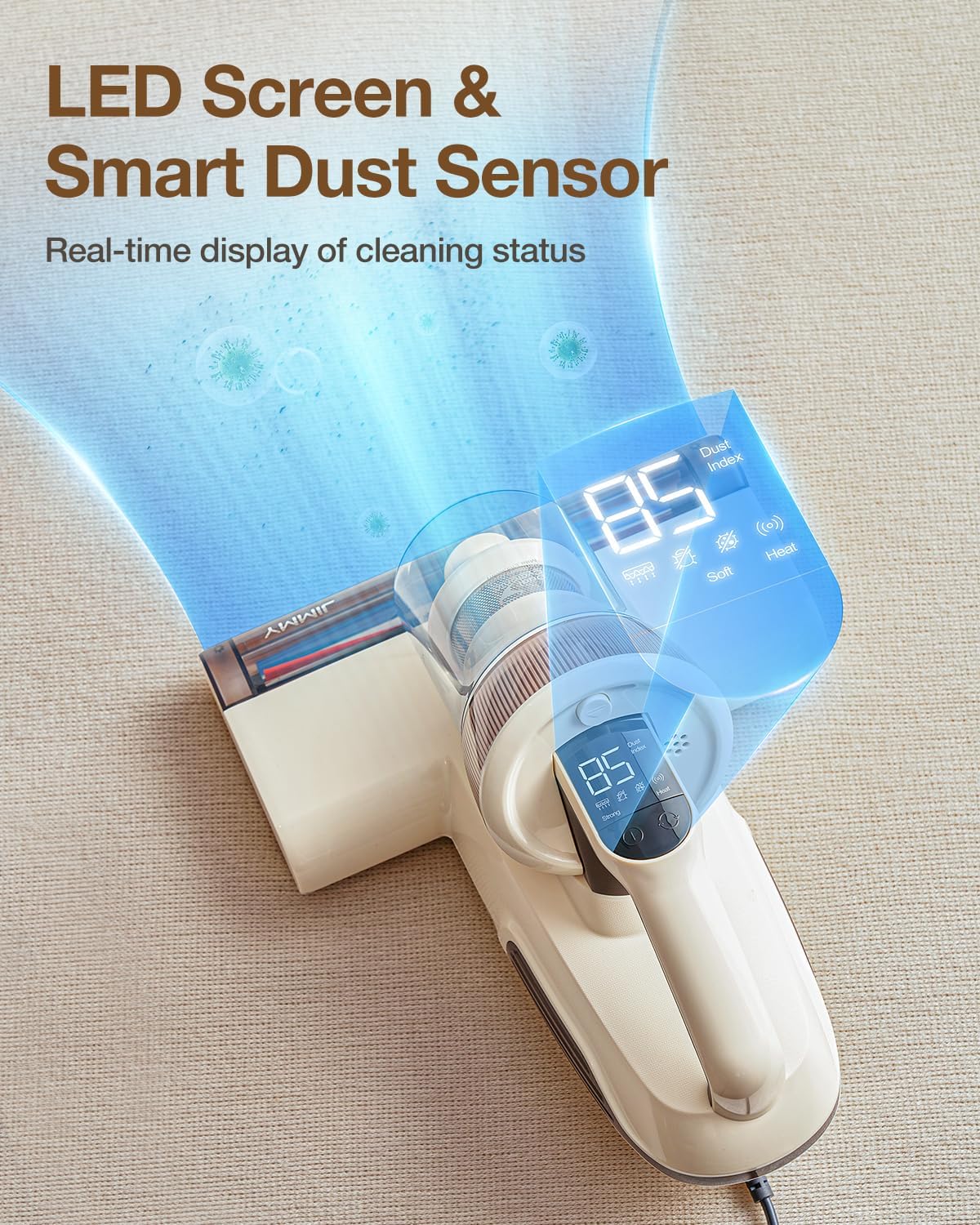 Jimmy Mattress Vacuum Cleaner, Bed Vacuum with UV & Ultrasound, High Heating, Smart Dust Sensor