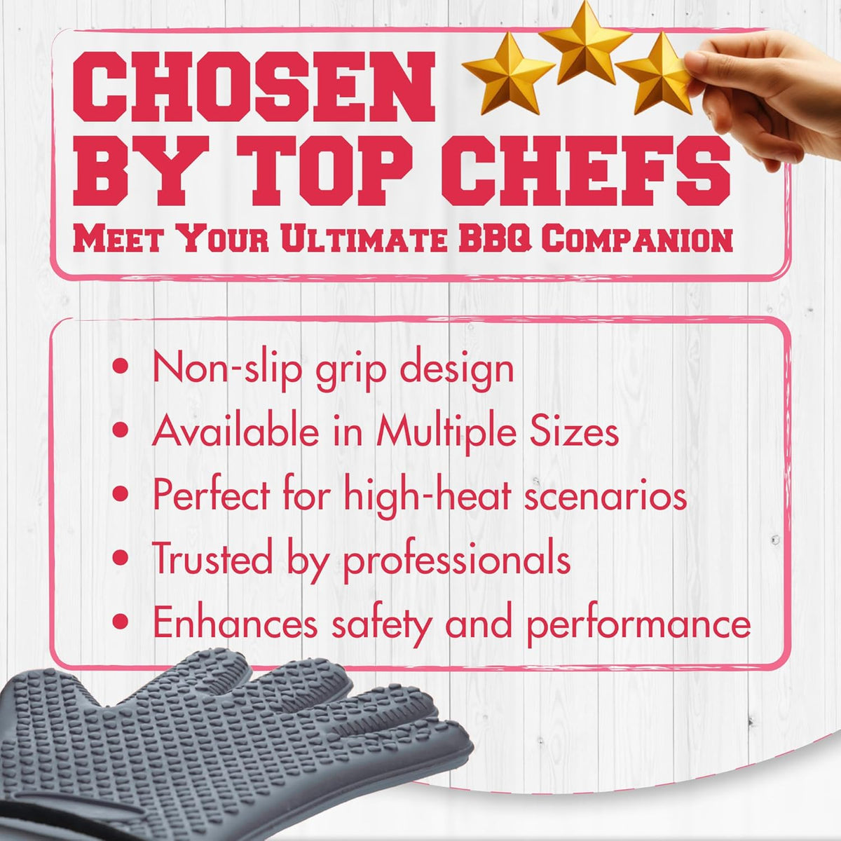 KITCHEN PERFECTION XL Silicone Smoker Oven Gloves for Women -Extreme Heat Resistant BBQ Gloves