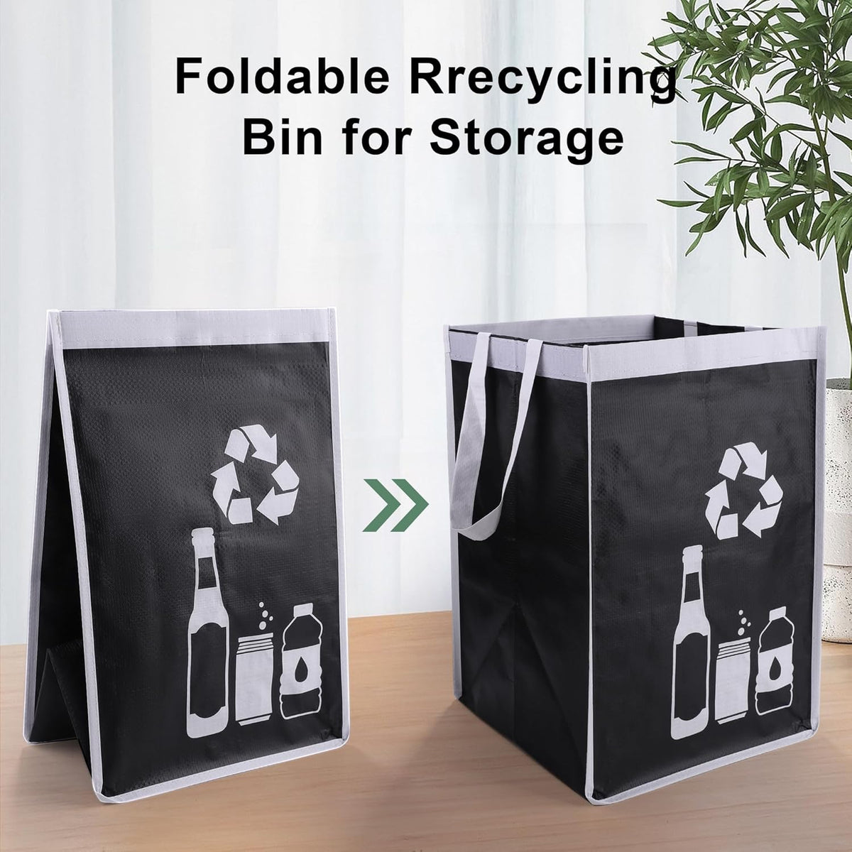 Recycle Waste Bag for Kitchen Home- Indoor Recycling Bins Trash Sorting Organizer, Reusable and