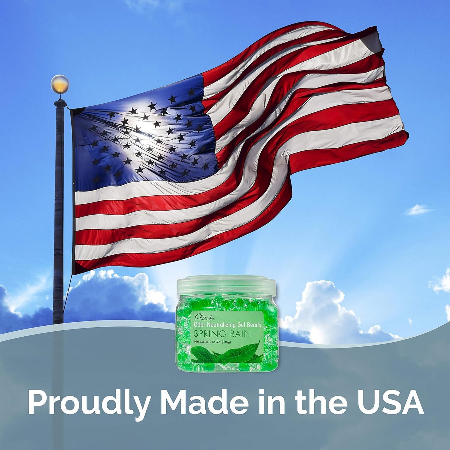 Clear Air Odor Eliminator Gel Beads - 12 oz, Pack of 2 - Air Freshener Made with Essential Oils
