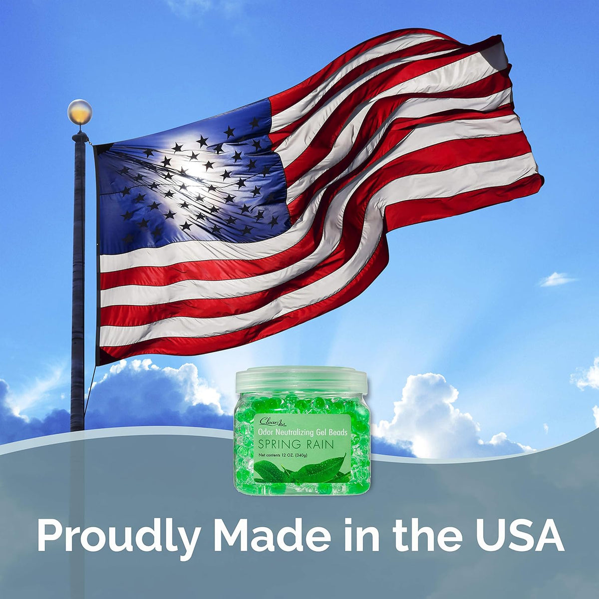 Clear Air Odor Eliminator Gel Beads - 12 oz, Pack of 2 - Air Freshener Made with Essential Oils