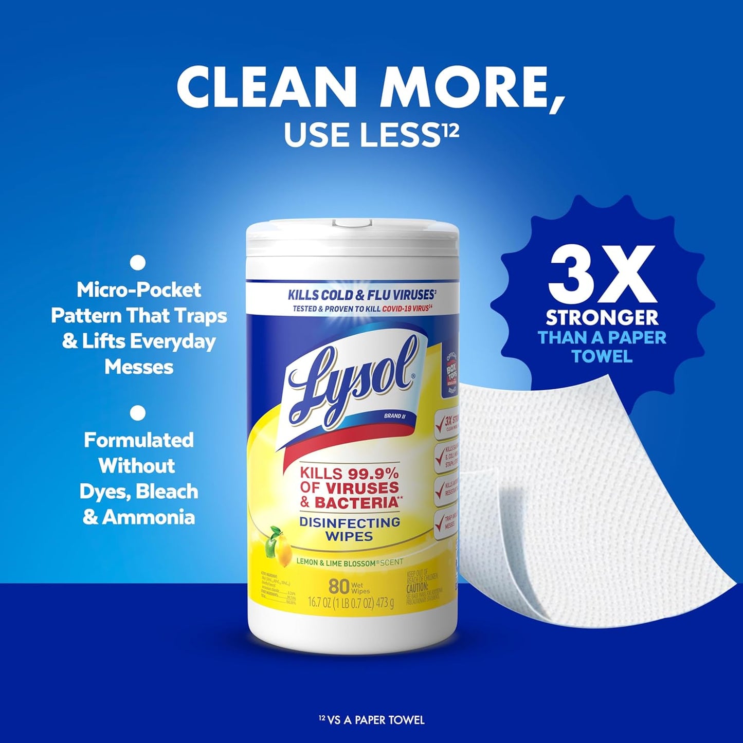 Lysol Disinfectant Wipes Bundle, Dorm Room Essentials, Multi-Surface Cleaning Wipes, For