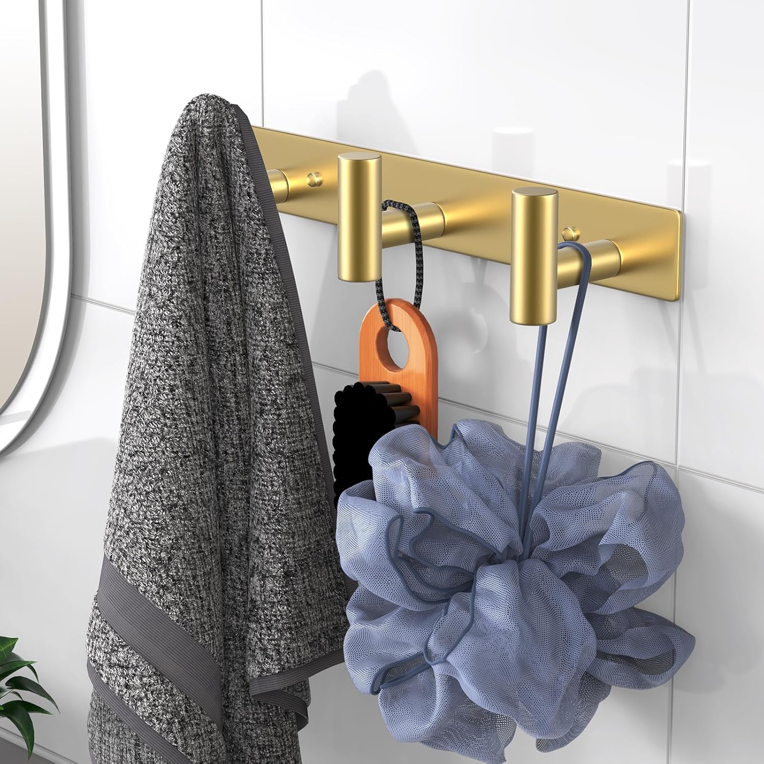 VAEHOLD Hat and Coat Wall Mount Rack - Hooks for Robes, Bags, Keys, and Towels - Bathroom Towel