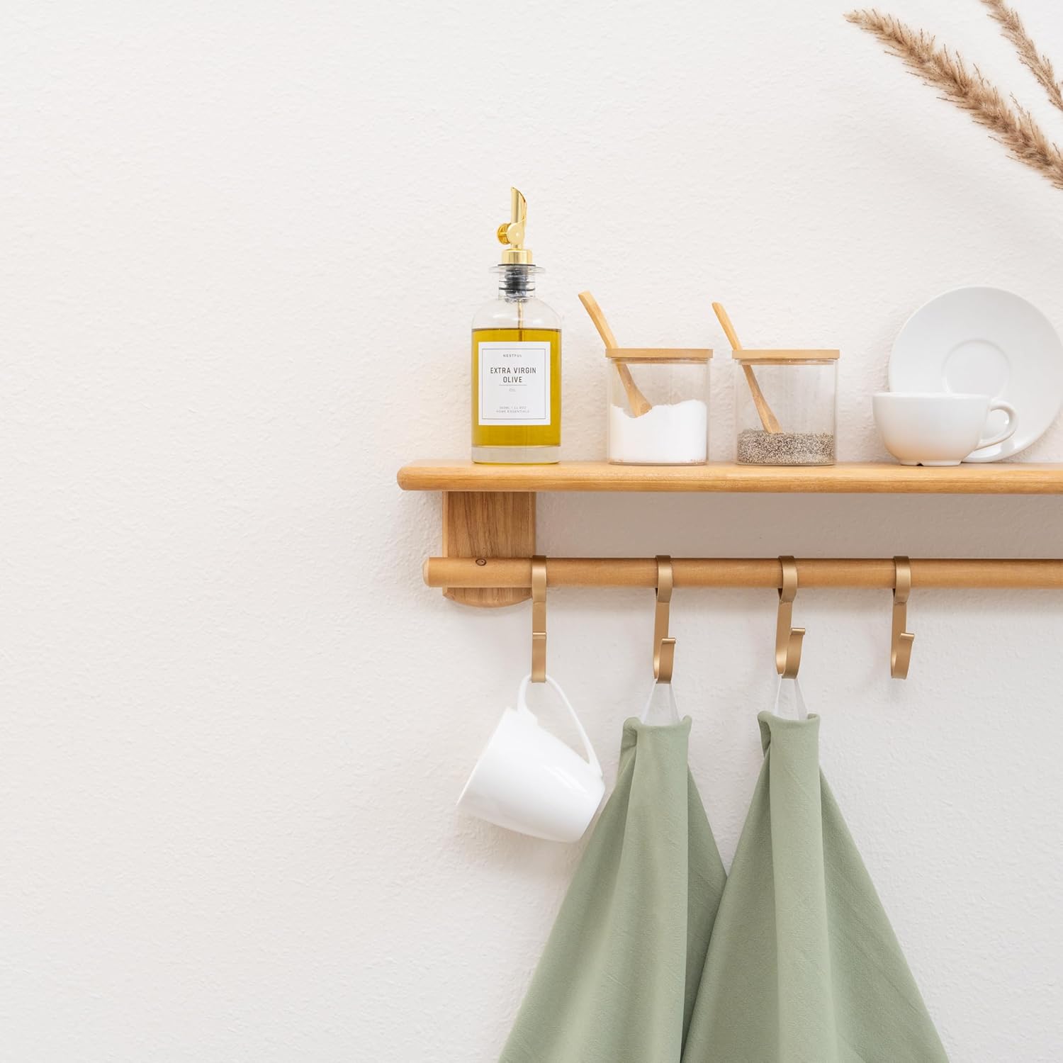 Sage Green Flour Sack Tea Towels - 100% Organic Cotton, 5 Pack, 27"x27", Highly Absorbent Dish