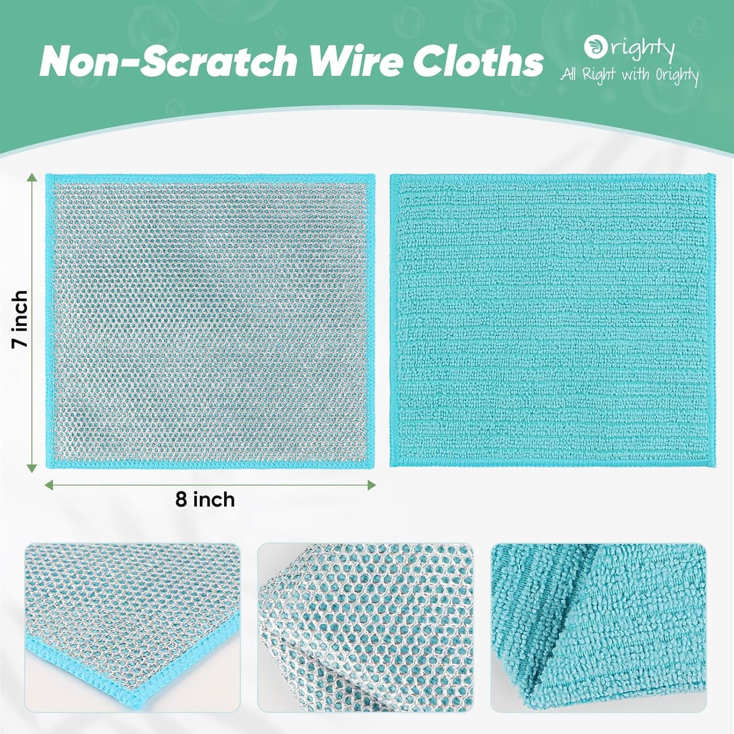 Orighty Multipurpose Wire Dishwashing Rag 24 Pcs, Upgraded Double-Layer Non-Scratch Wire Dish