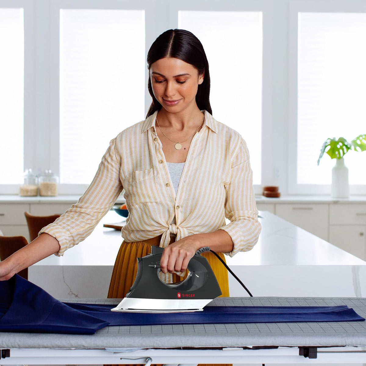 SINGER SteamCraft Plus 2.0 Steam Iron (1800W) | Steamer with Stainless Steel Plate, OnPoint