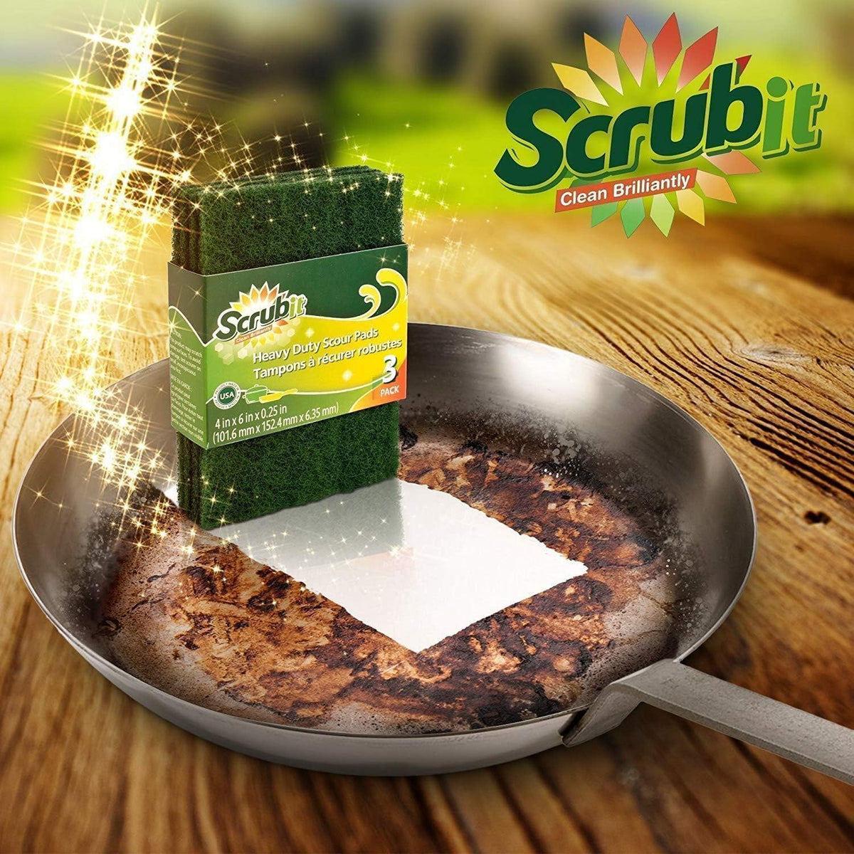 Scouring Pads - Heavy Duty Household Cleaning Scrubber with Non-Scratch Anti-Grease Technology
