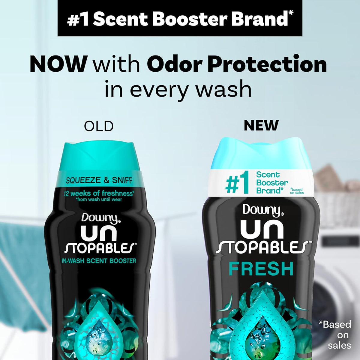 Downy Unstopables In Wash Scent Booster Beads, Fresh Scent, 24 oz, Laundry Beads for Odor