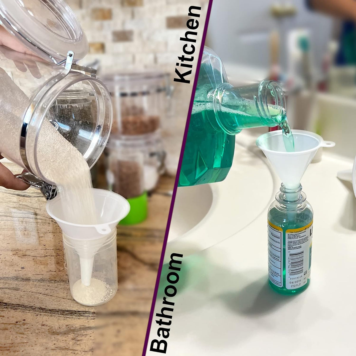 Plastic Funnel for Automotive Use - Kitchen Funnels for Filling Bottles, Jars, Containers or Lab