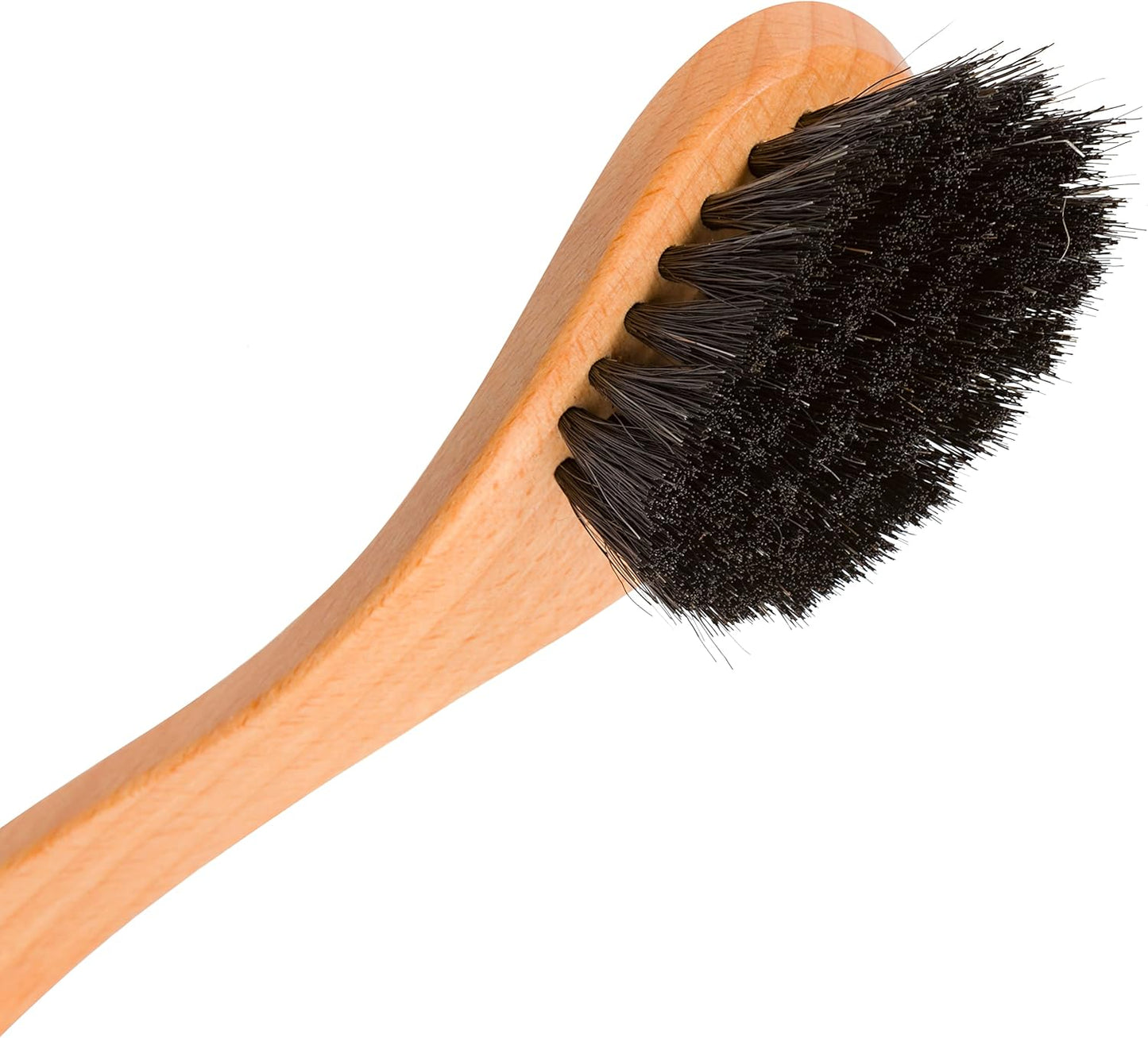 Redecker Curved Dish Brush, Soft Horsehair Bristles, Ergonomic Design with Oiled Beechwood Handle