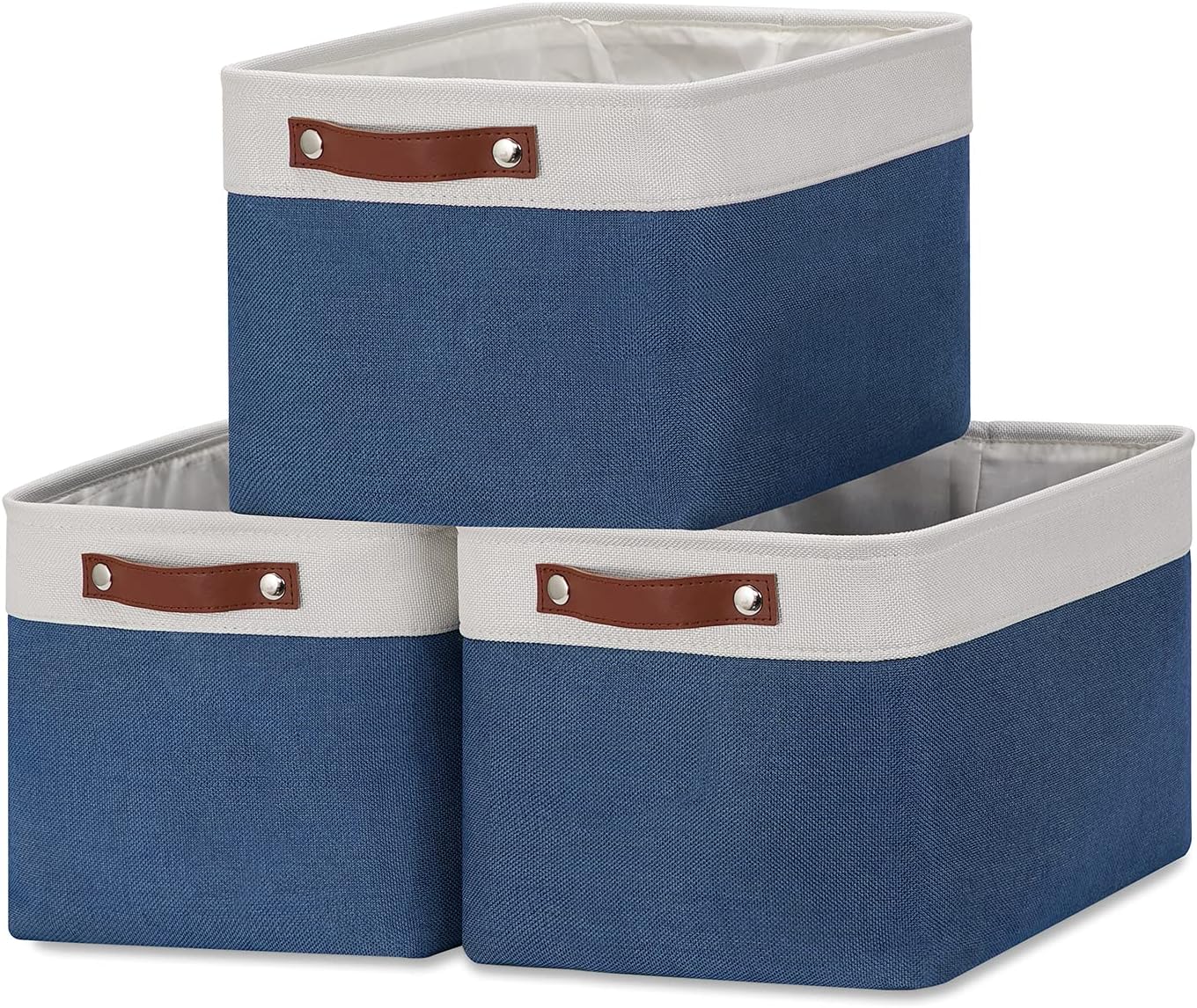 DULLEMELO Fabric Storage Bins, Foldable Storage Baskets for Organizing, Empty Gift Baskets (3-Pack