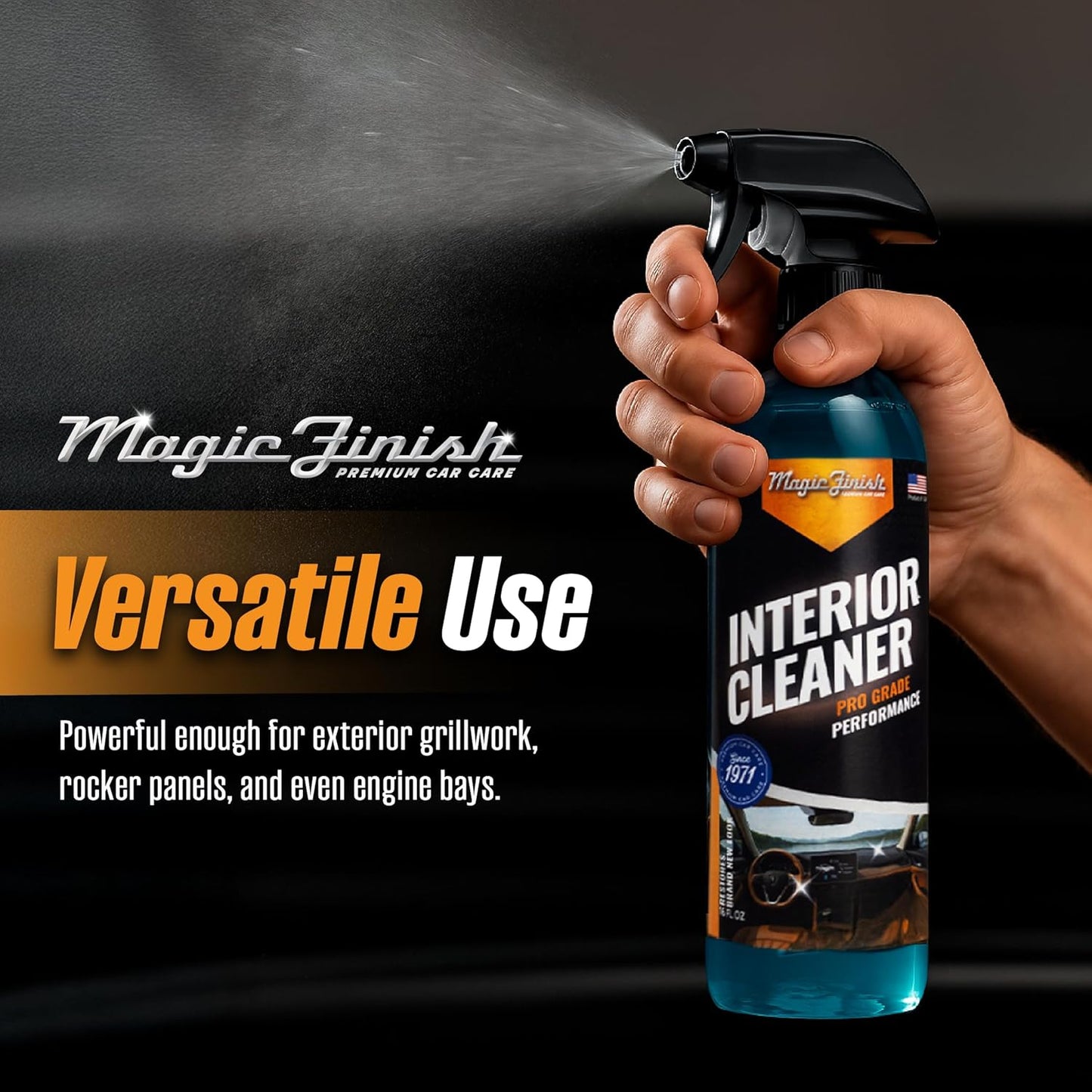 Magic Finish Interior Cleaning Spray (16 fl oz) – All-in-One Car Cleaner Spray for Seats