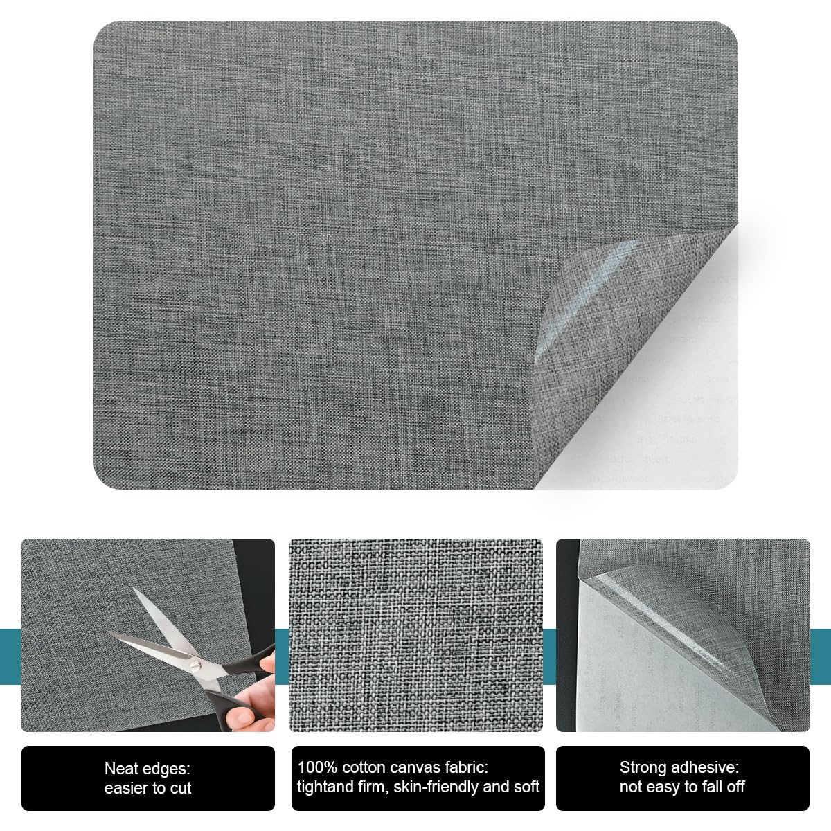 J.CARP 2Pcs Linen Repair Patches, Large Self-Adhesive Fabric Patch for Sofas, Couch, Furniture, Car