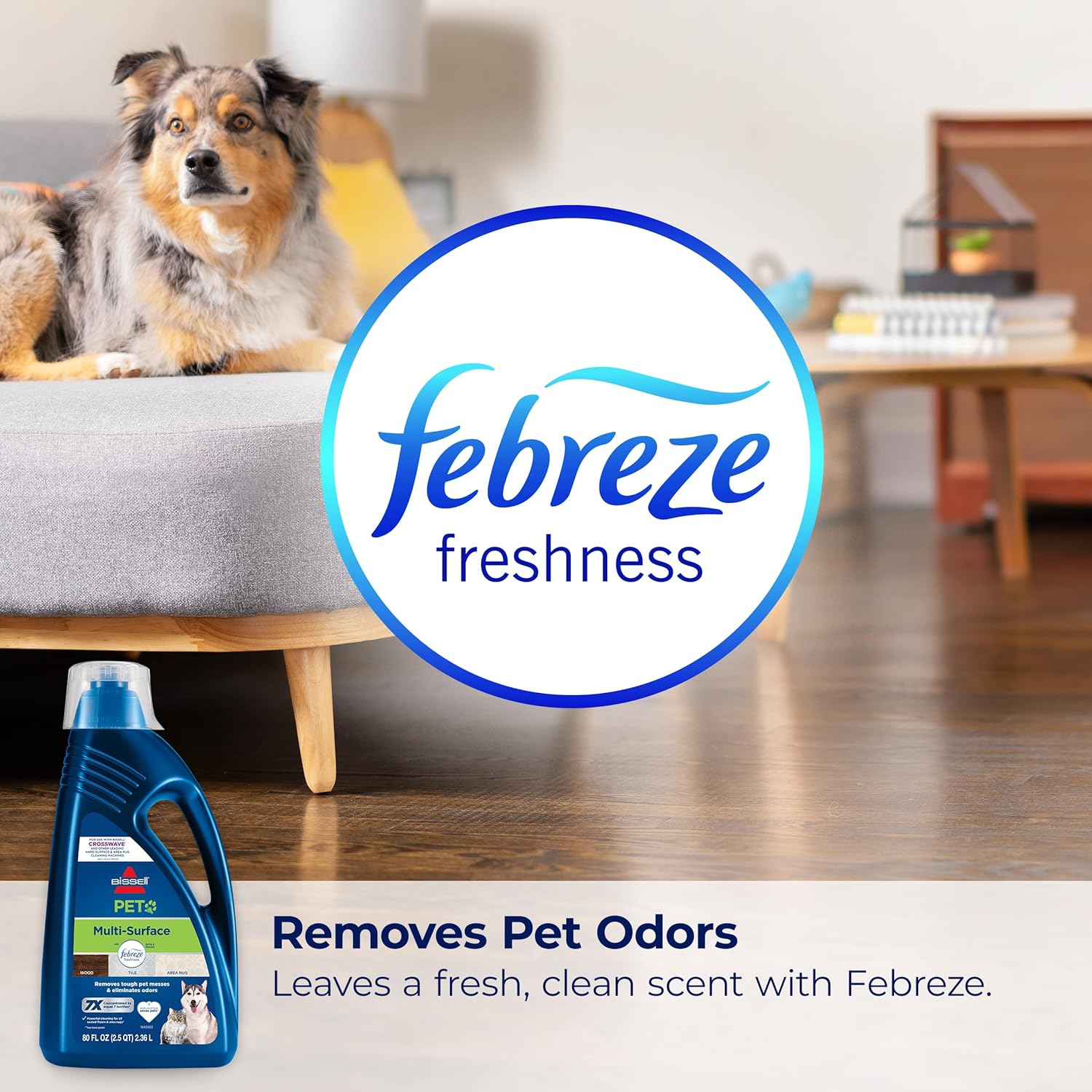 Bissell Multi-Surface Pet Formula with Febreze Freshness for Crosswave, 2295L, 80 oz, Safe to use