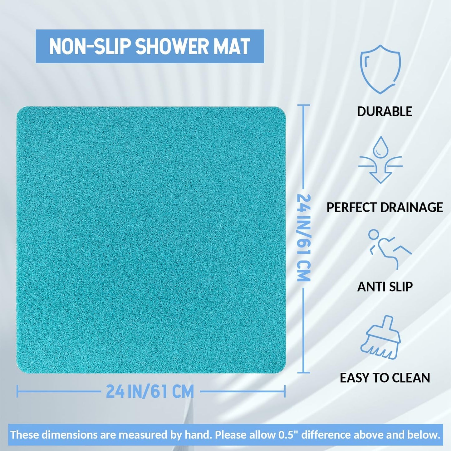 Non-Slip Bathtub Mat, Anti Slip Shower Mat, Fast Drying Bathtub Mats, Foot Scrubber Mat, Anti Slip