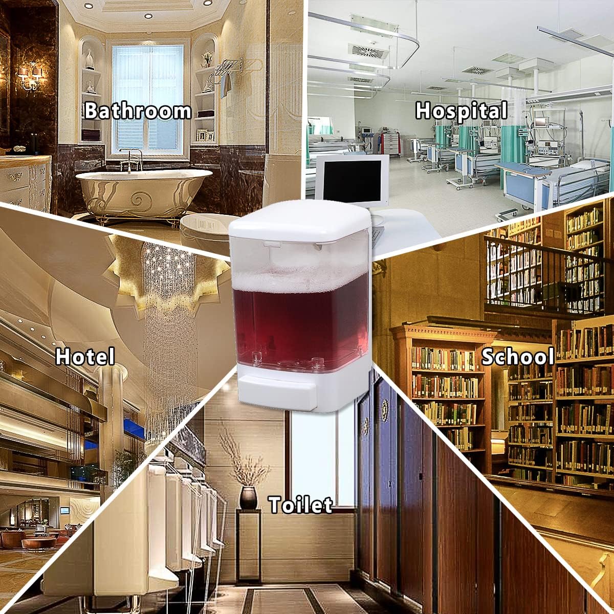 Manual Soap Dispenser Bathroom Kitchen Wall Mounted Commercial Soap Dispenser for Liquid Containers