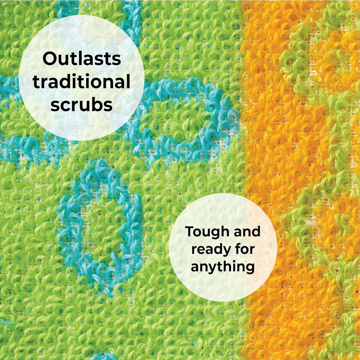 Skoy Scrub, 4-Pack Reusable, Non-Scratching Dish Scrubber for Kitchen and Household Cleaning
