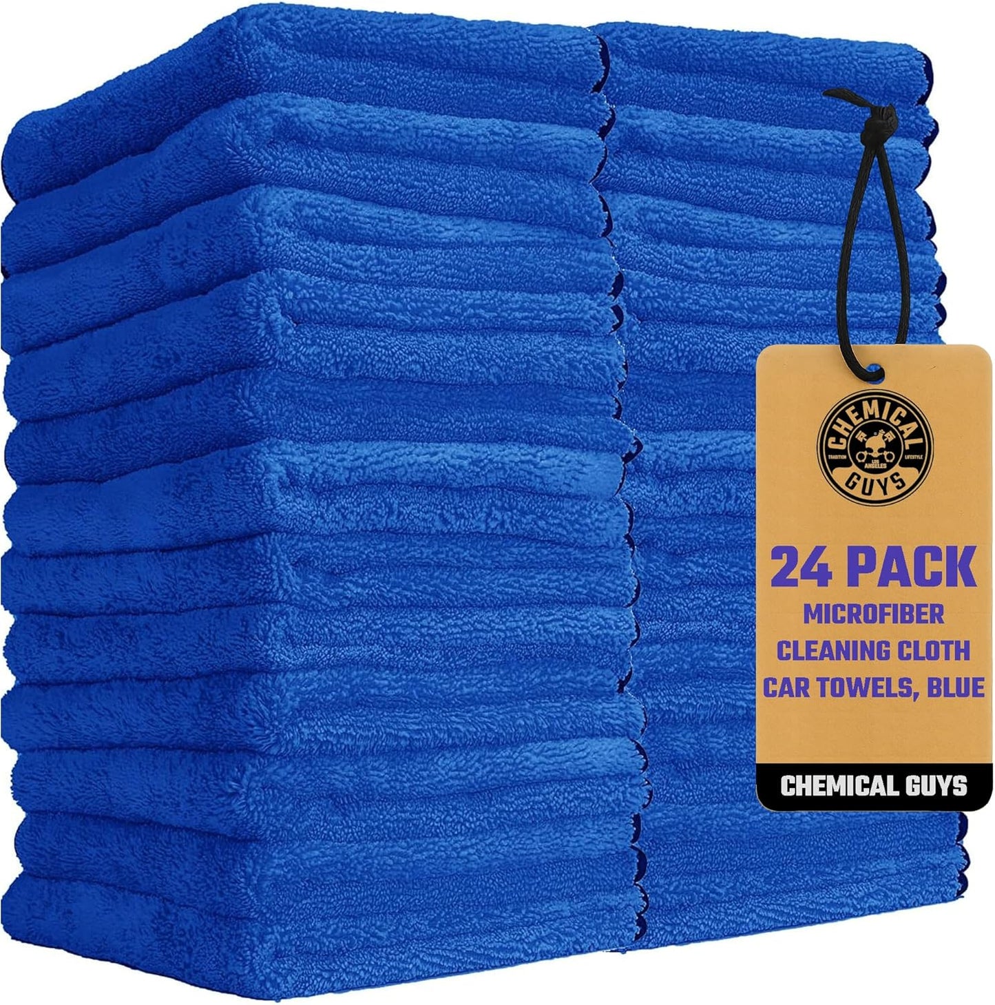 Chemical Guys MIC110024 Professional Grade Premium Microfiber Towels, Blue (16 Inch x 16 Inch)