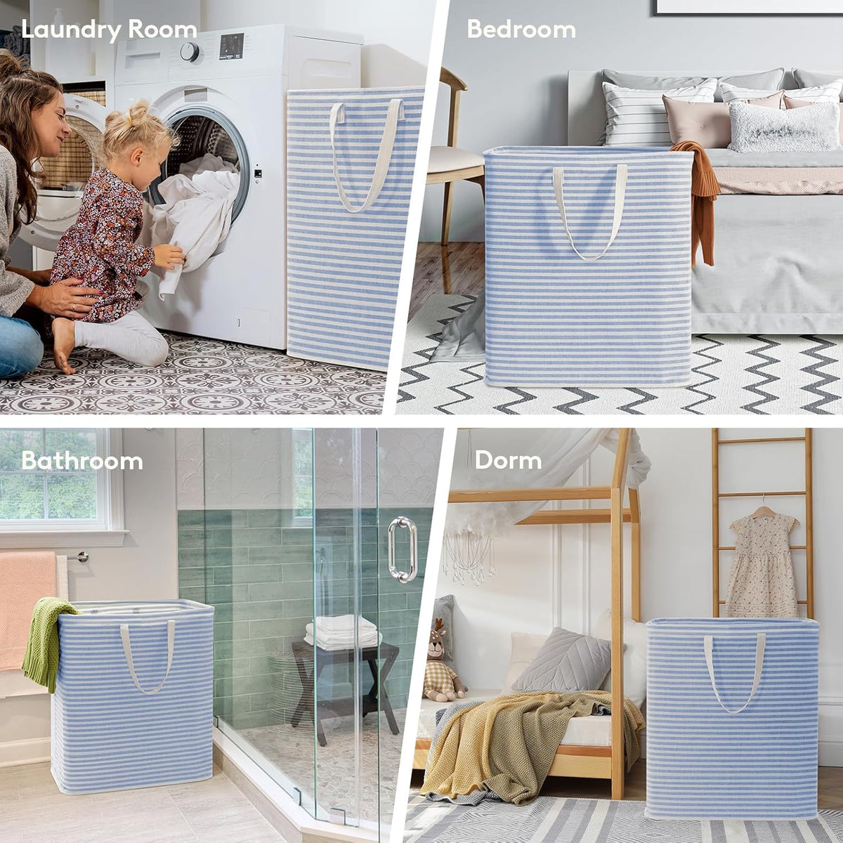 Lifewit 2 Pack Laundry Hamper Large Collapsible Laundry Baskets, Freestanding Waterproof Clothes