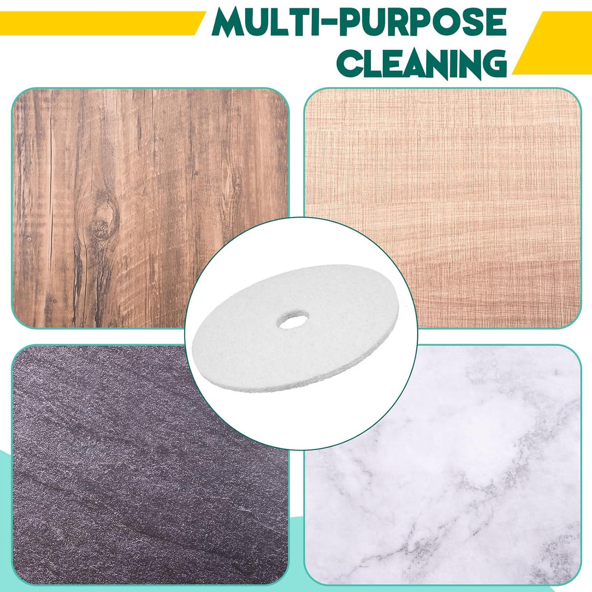 20" White Scrubbing Pads Commercial Cleaning Orbiter Pads-Maintenance Non Woven for Floor Buffer