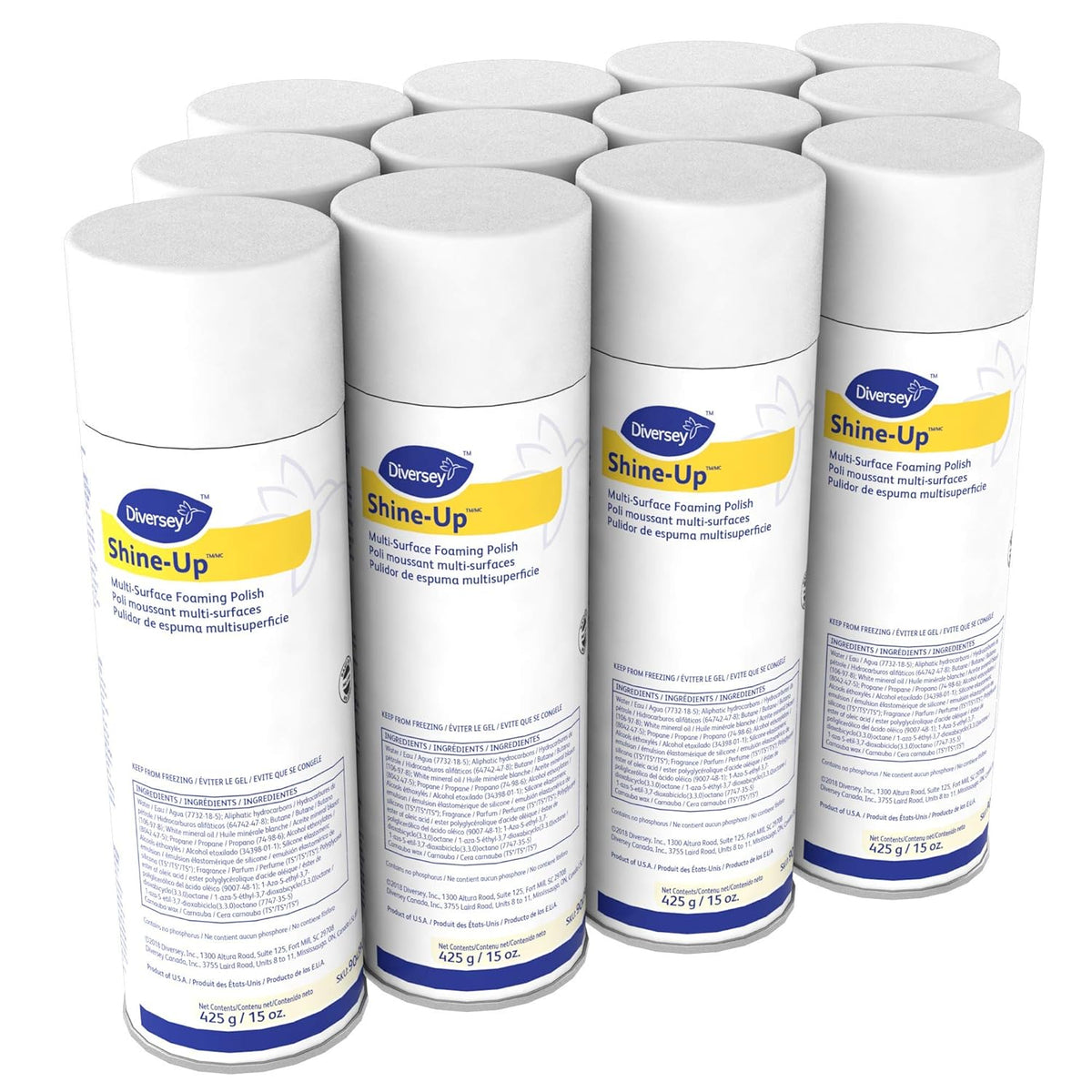 Diversey 904390 Shine-Up Multi-Surface Foaming Polish, Use to Clean Furniture, Vinyl, Stainless