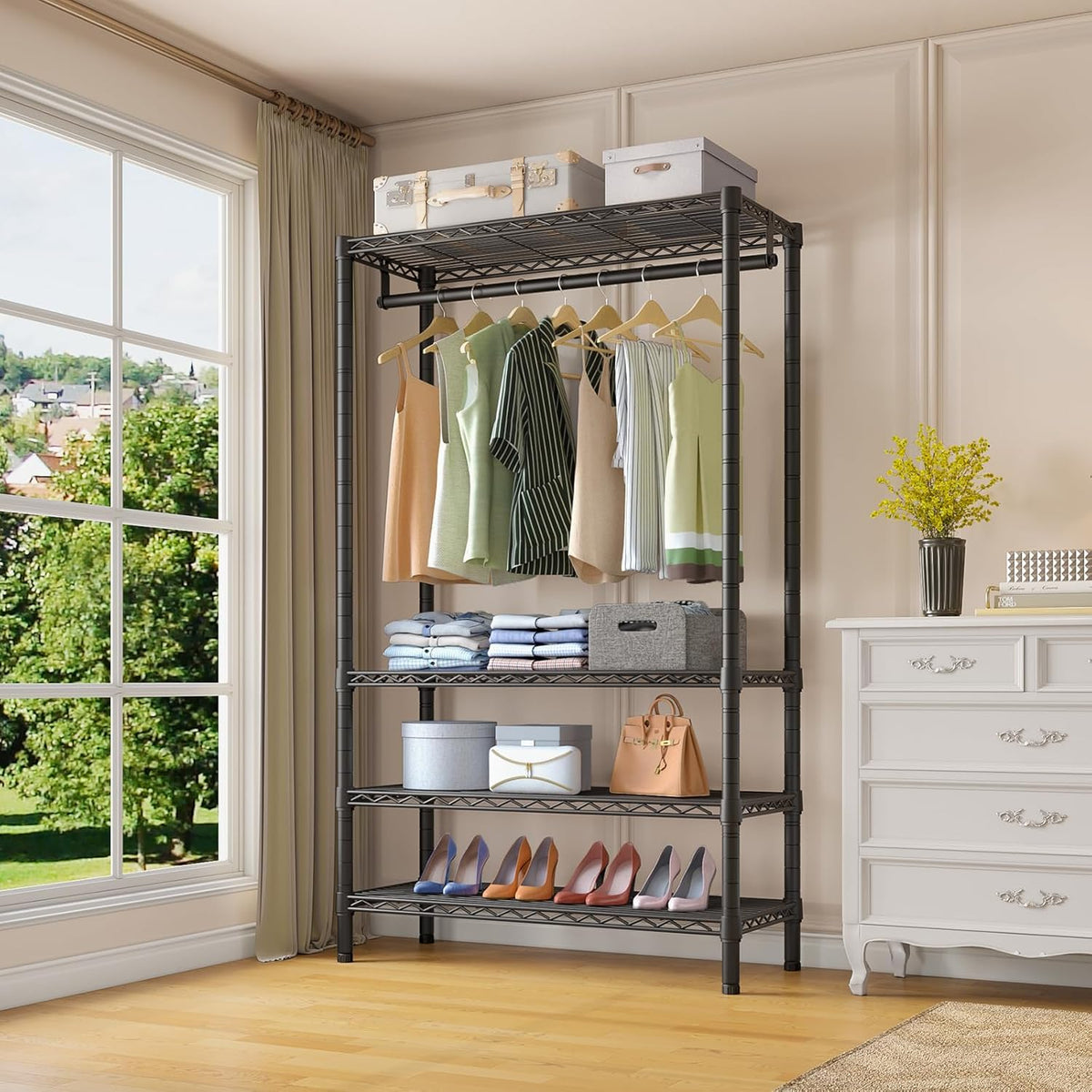 VIPEK V1 Wire Garment Rack 4 Tiers Heavy Duty Clothes Racks for Hanging Clothes Large Clothing Rack