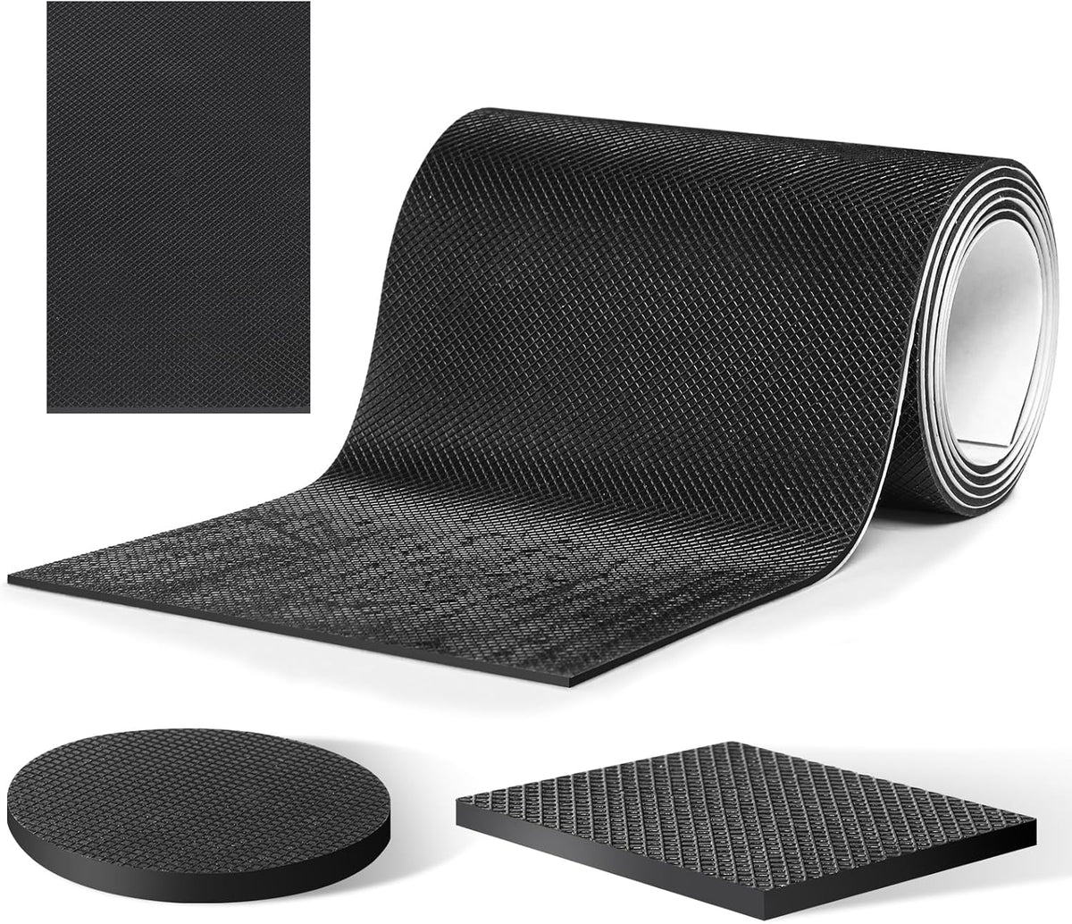 CHUNZEXI Self Adhesive Non Slip Furniture Pads 4”x40” Rubber Floor Protectors, Cuttable Anti Skid
