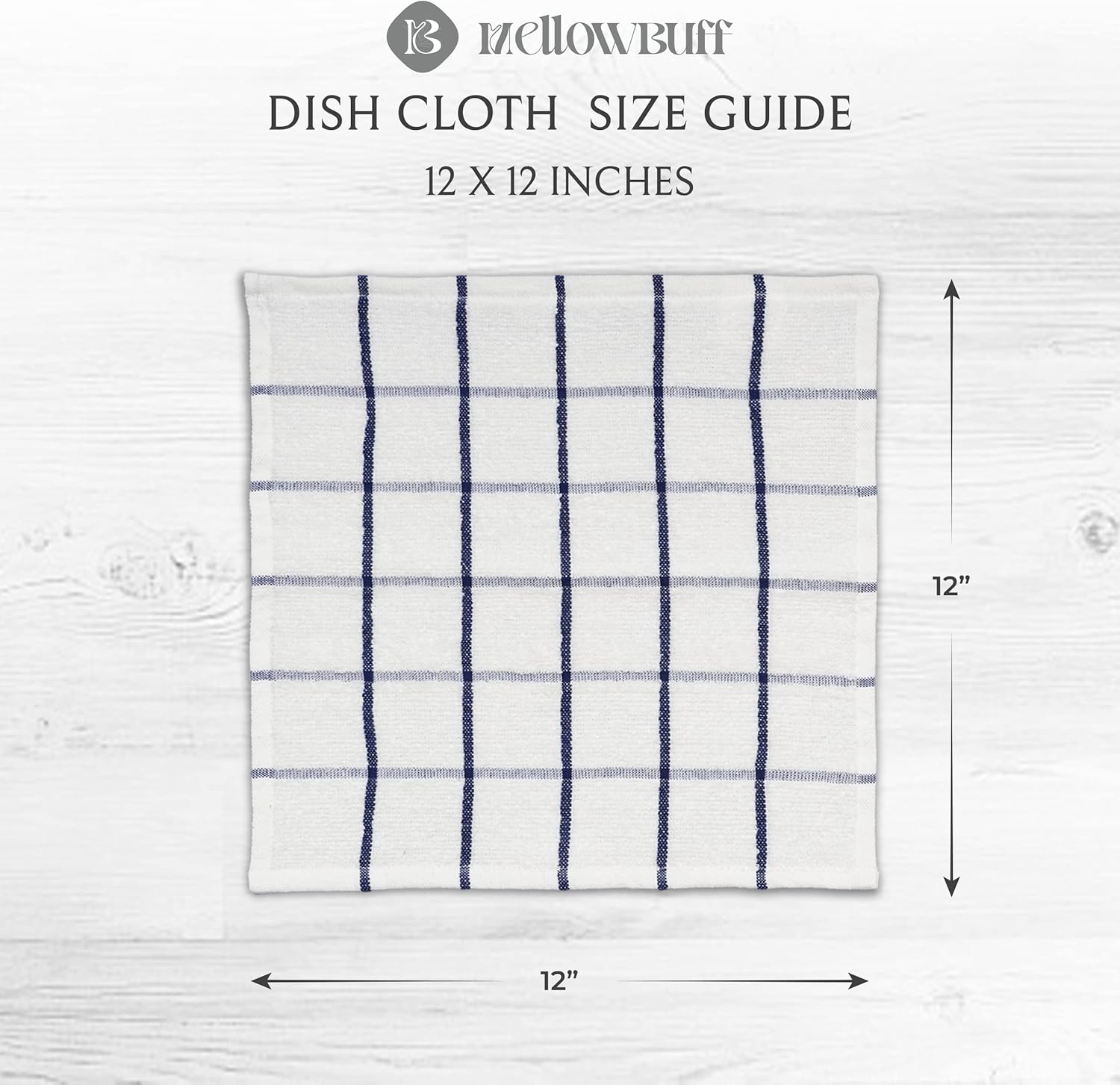 100% Cotton Terry Dish Cloth & Dish Towel, 6 Pack, Super Soft and Absorbent Kitchen Towels, Perfect