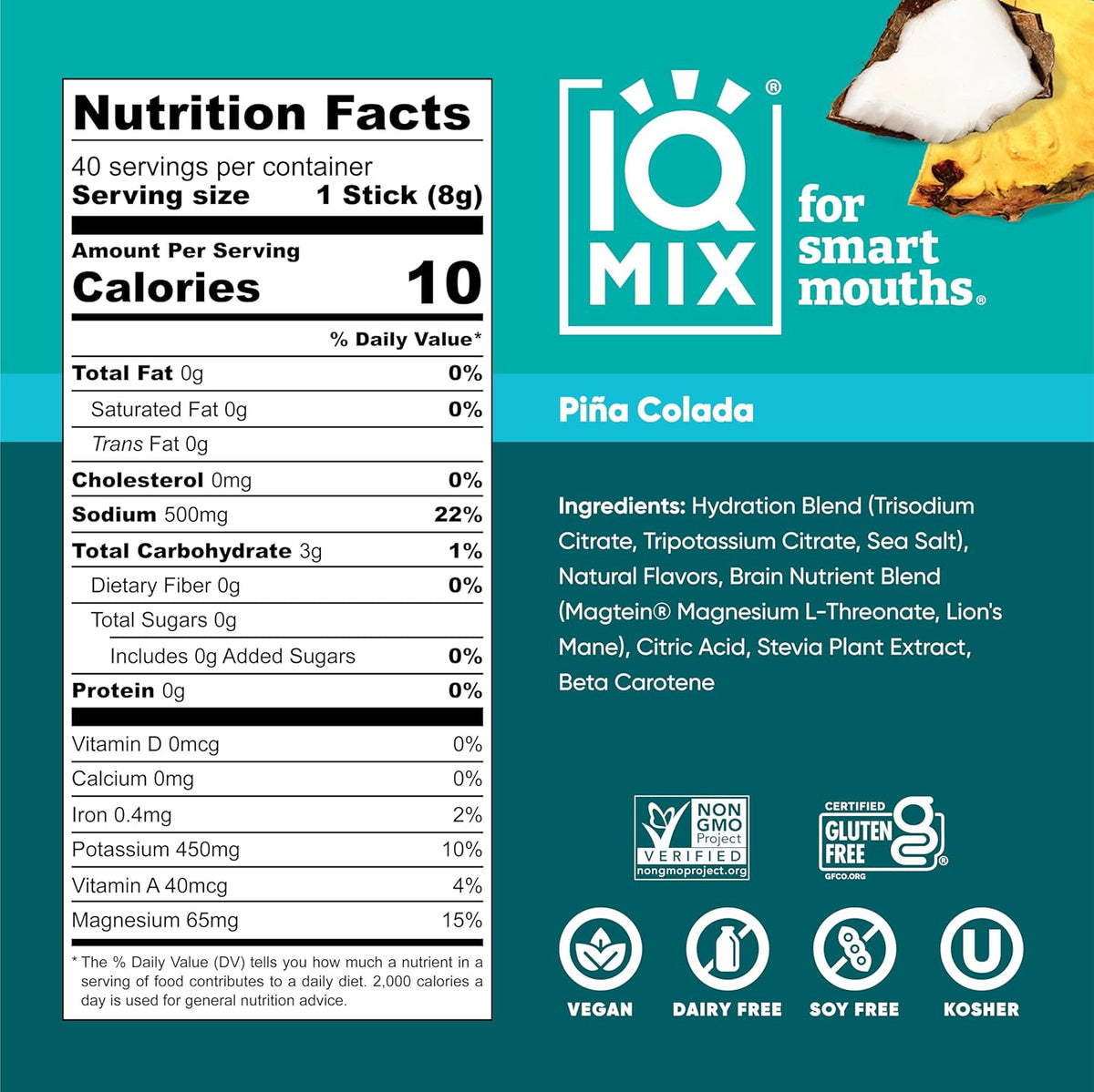 IQMIX Hydration Electrolyte Powder – 4-in-1 Formula for Hydration, Mental Clarity, Mood and
