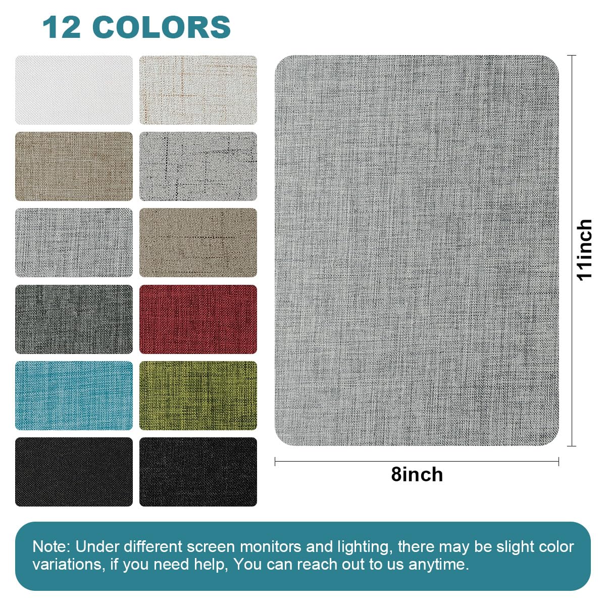 J.CARP 2Pcs Linen Repair Patches, Large Self-Adhesive Fabric Patch for Sofas, Couch, Furniture, Car