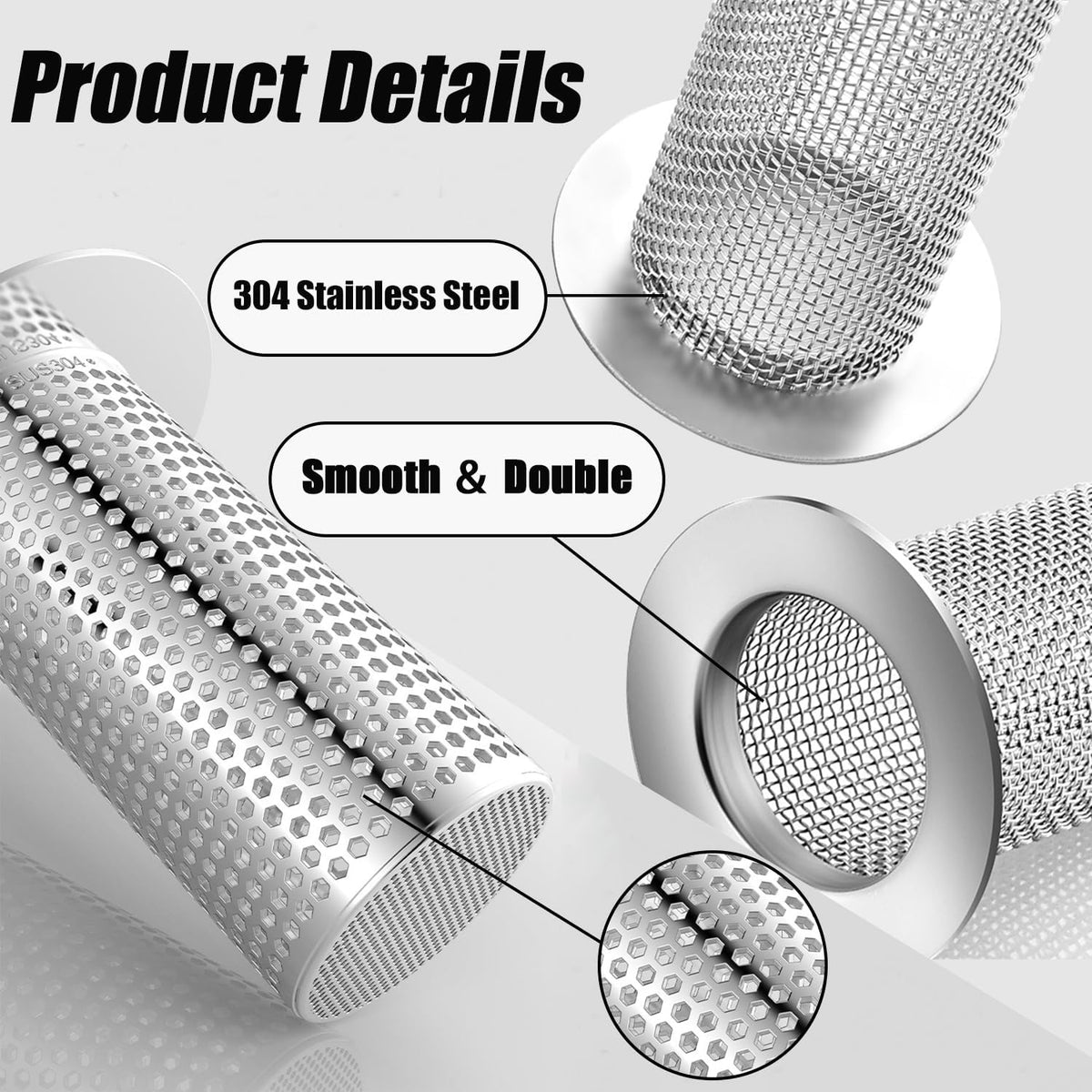 4 PCS Bathroom Sink Drain Strainers, Fit Hole Size from 1.25" to 2.17", Utility Recyclable Sink
