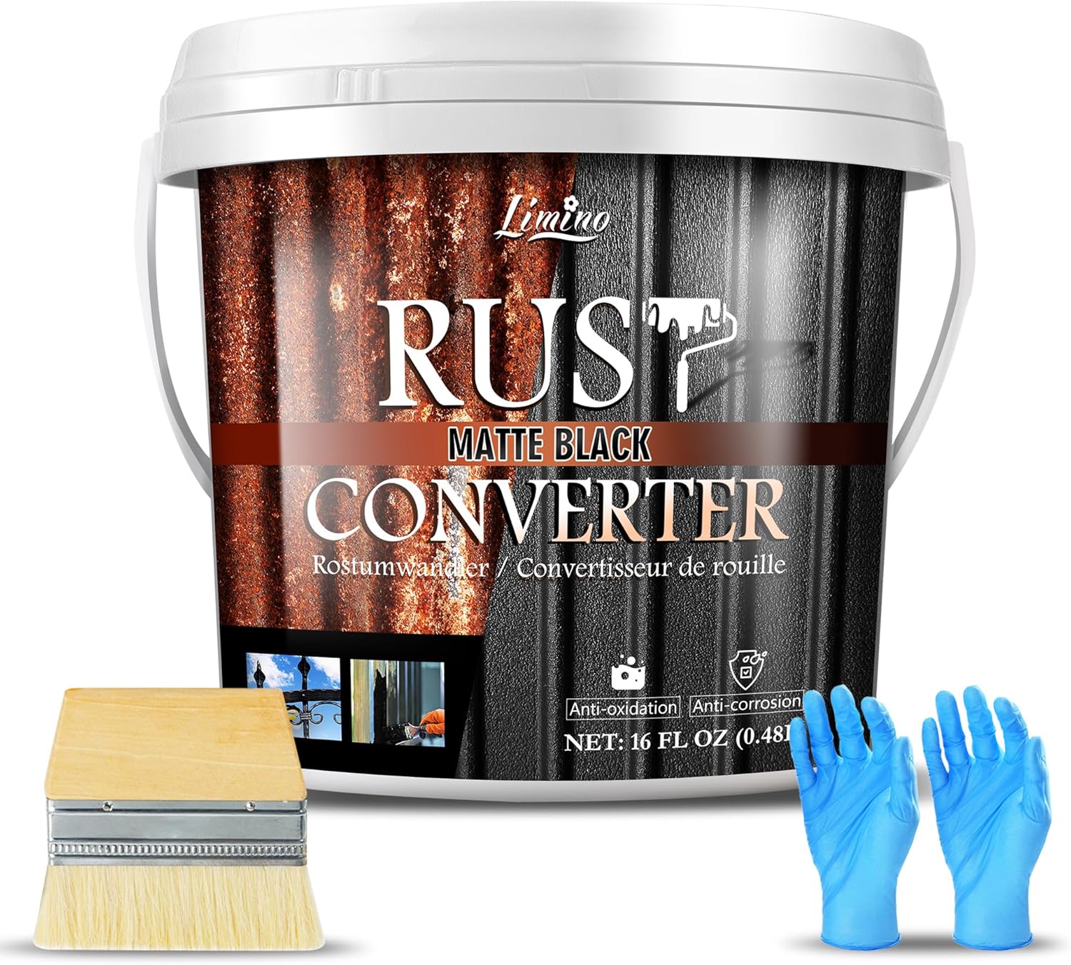 Rust Converter for Metal - Black Metal Primer and Rust Remover, Reformer ＆ Encapsulator