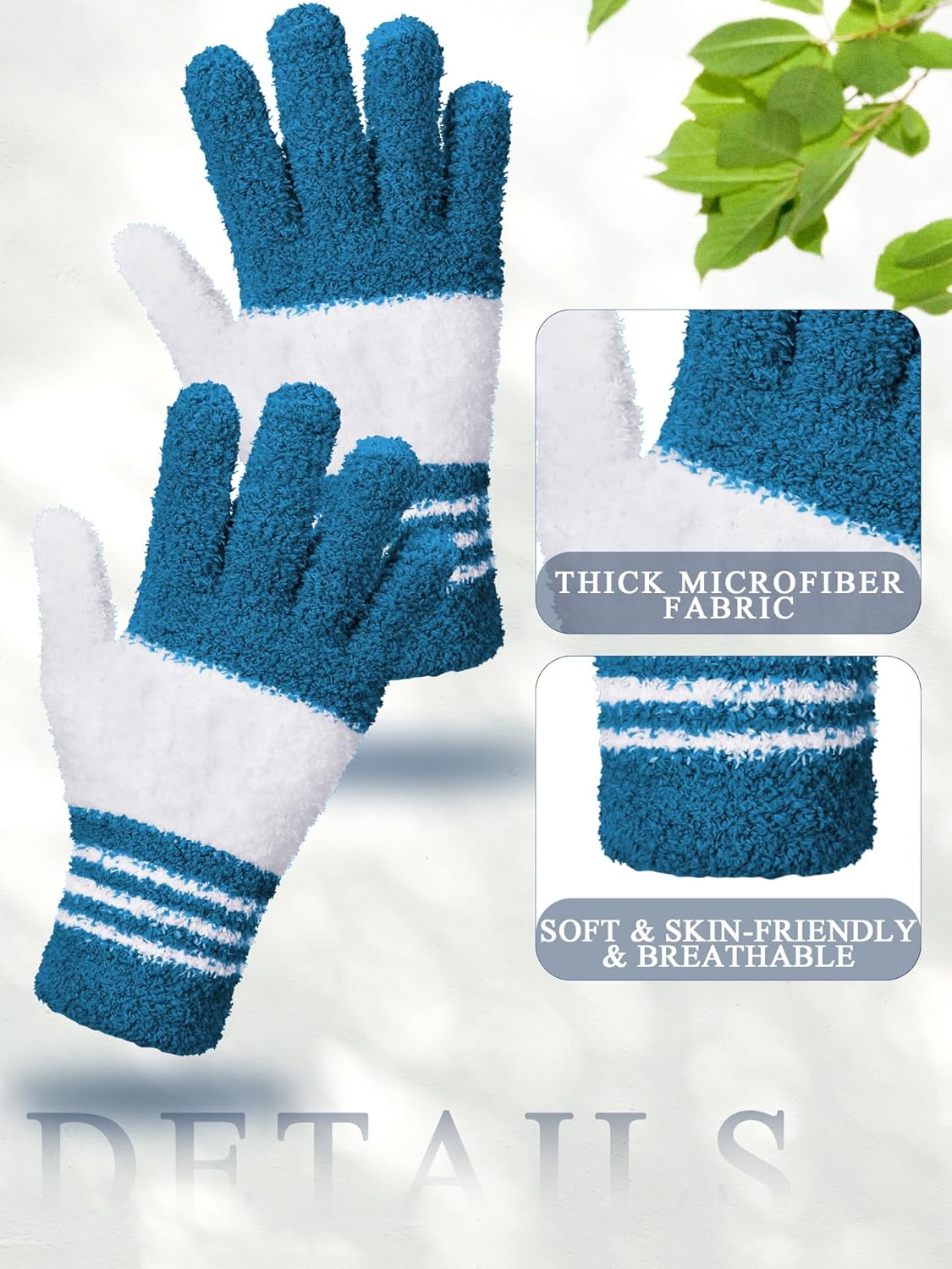 Patelai 3 Pairs Microfiber Plant Dusting Gloves Leaf Cleaning Gloves for Indoor Plants, Blinds