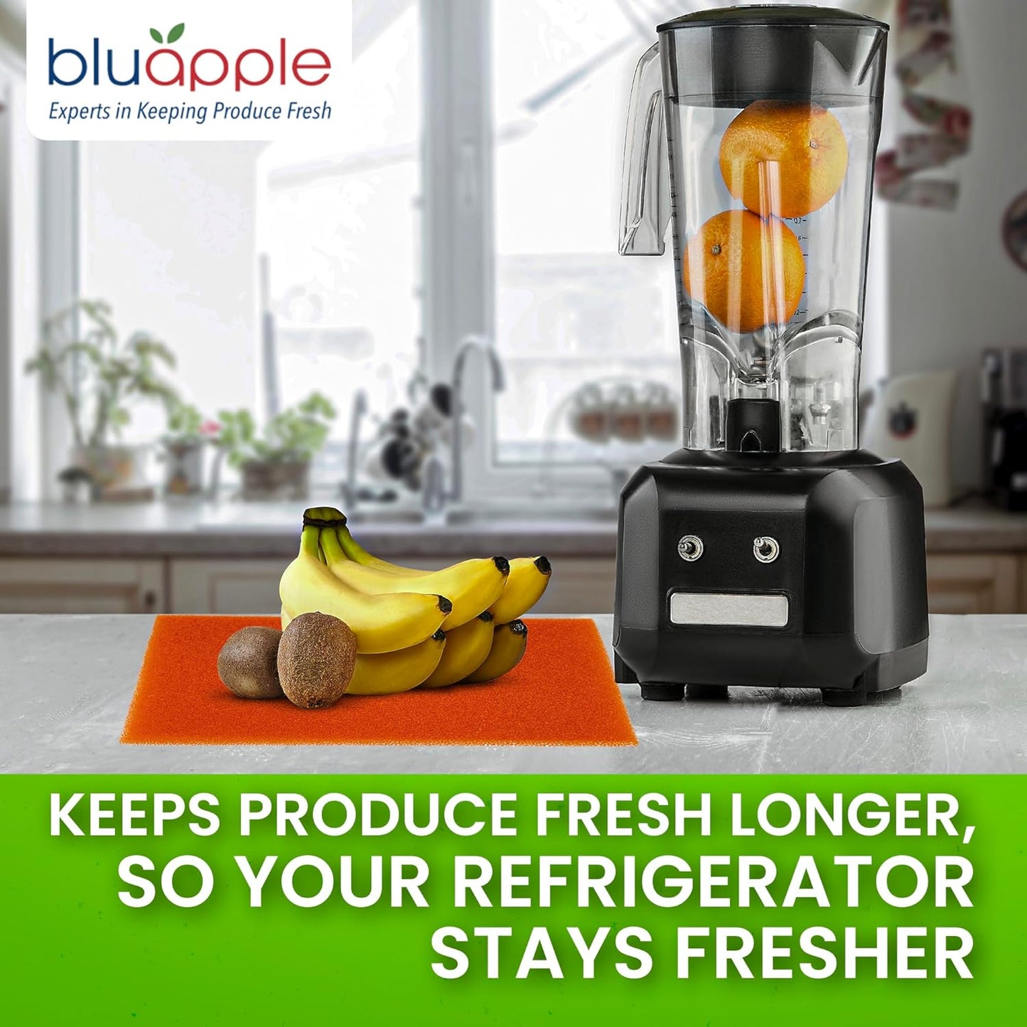 Bluapple FreshMats, Refrigerator Bin Liner, Fridge Drawer Mats, Crisper Life Extender Liner Keeps