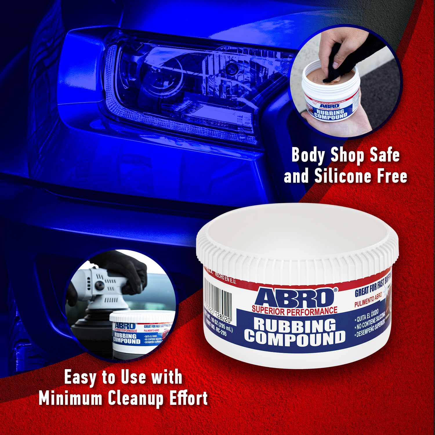 ABRO Superior Performance Rubbing Compound, 10 oz., Buffing Compound for Oxidized Finishes, Smooth