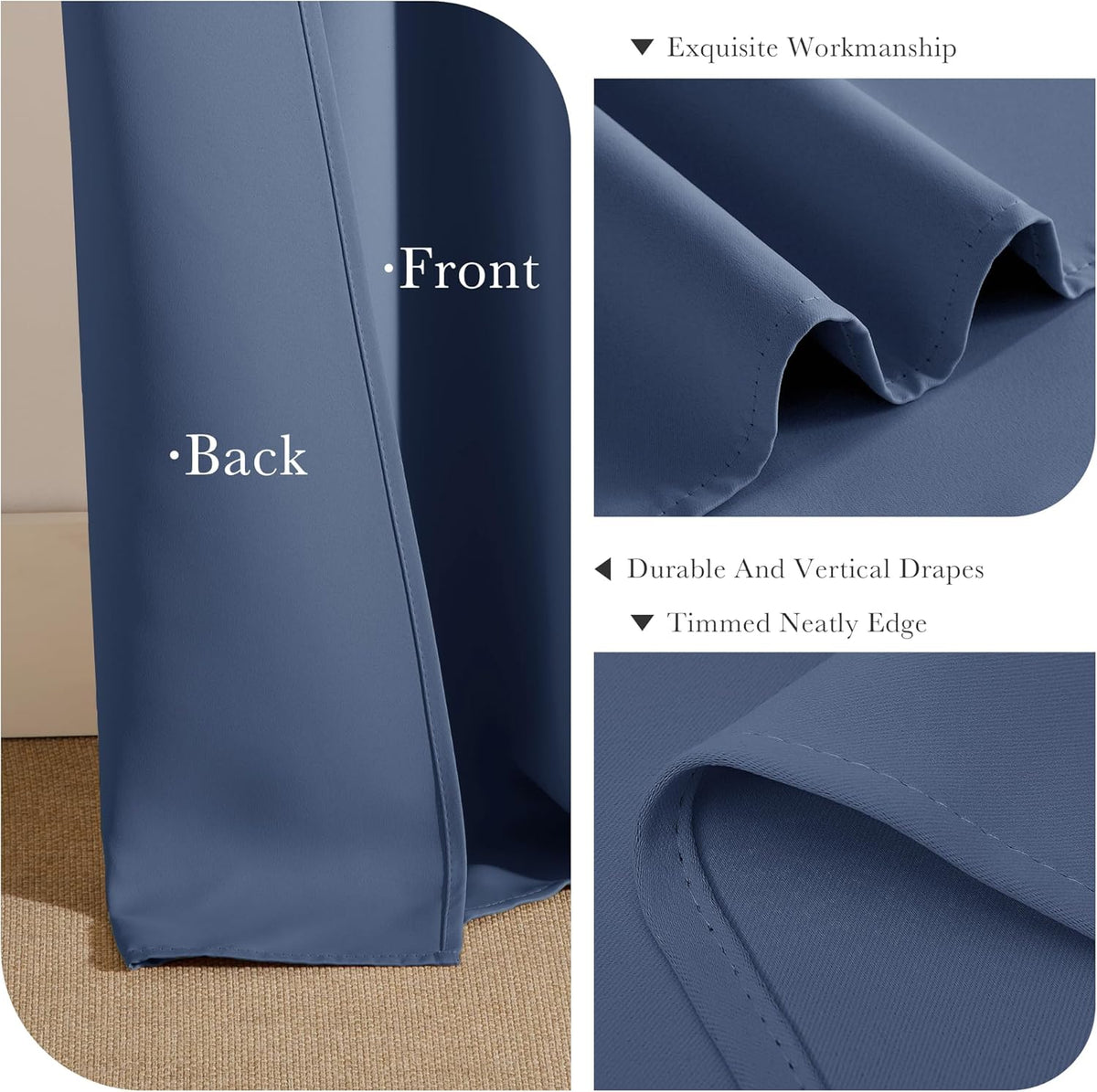 PONY DANCE Black Out Curtains for Bedroom 54 inch Length 2 Panels Set, Thermal Insulated Room