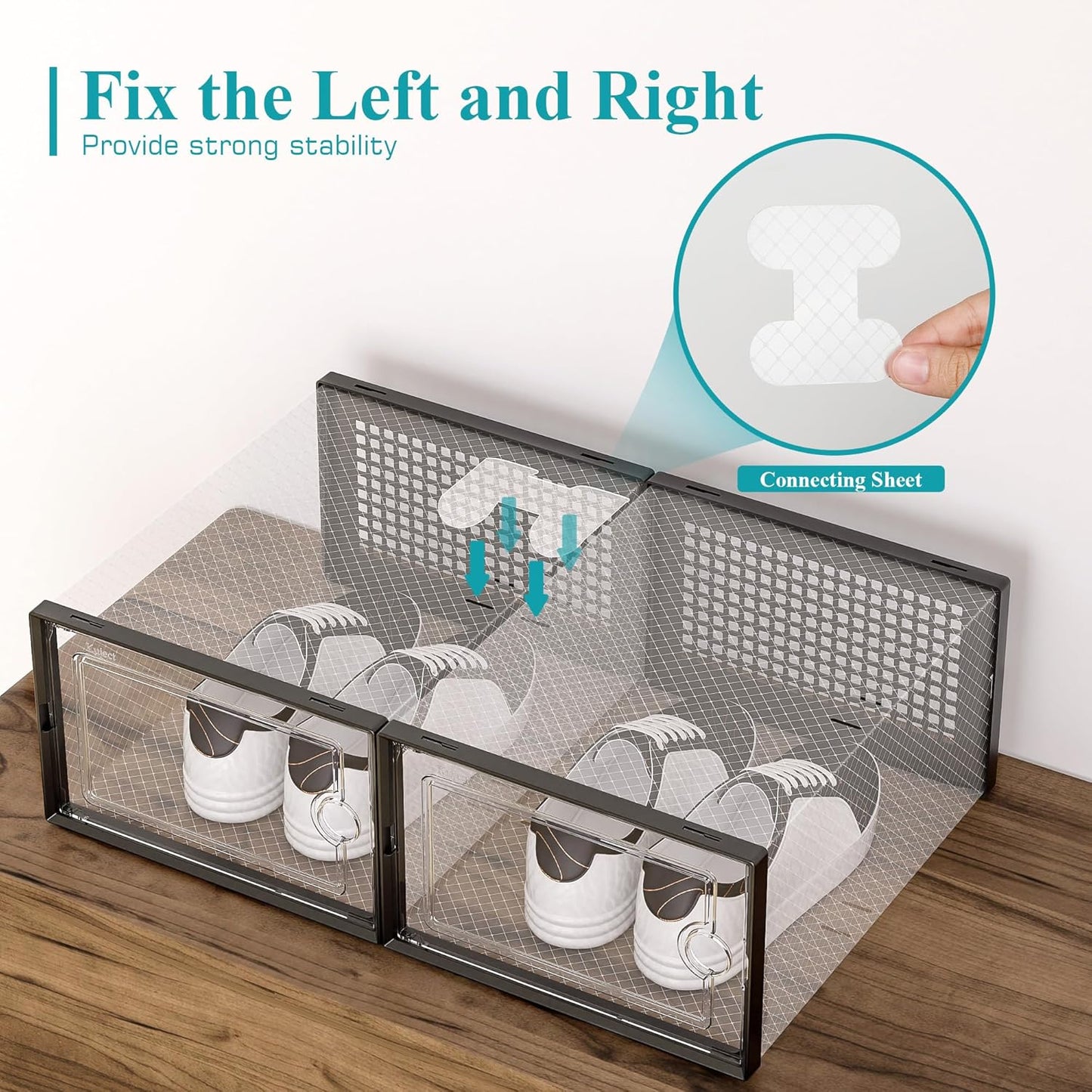 Kuject Large Shoe Organizers Storage Boxes for Closet, 12 Pack Clear Plastic Stackable Storage Bins