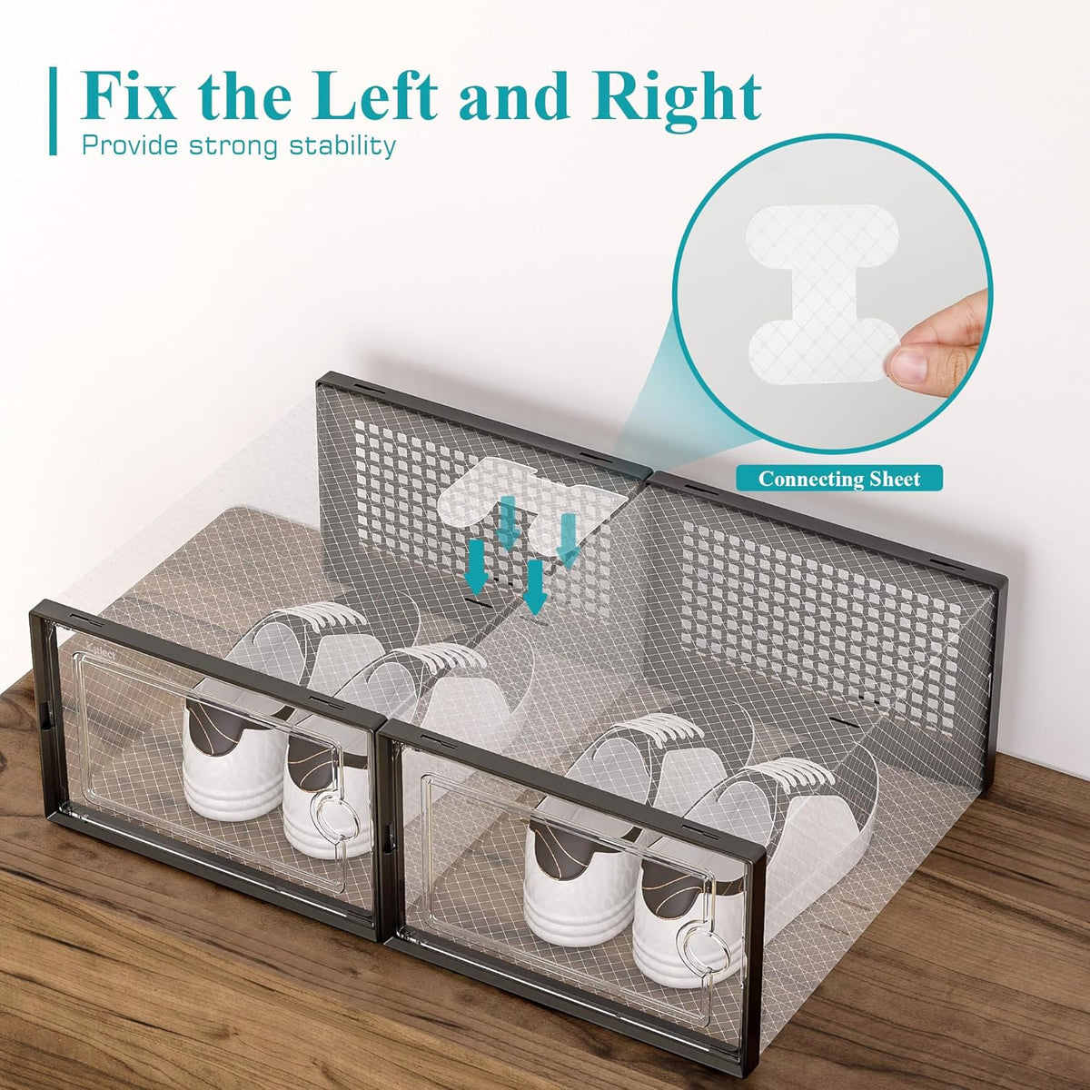 Kuject Large Shoe Organizers Storage Boxes for Closet, 12 Pack Clear Plastic Stackable Storage Bins