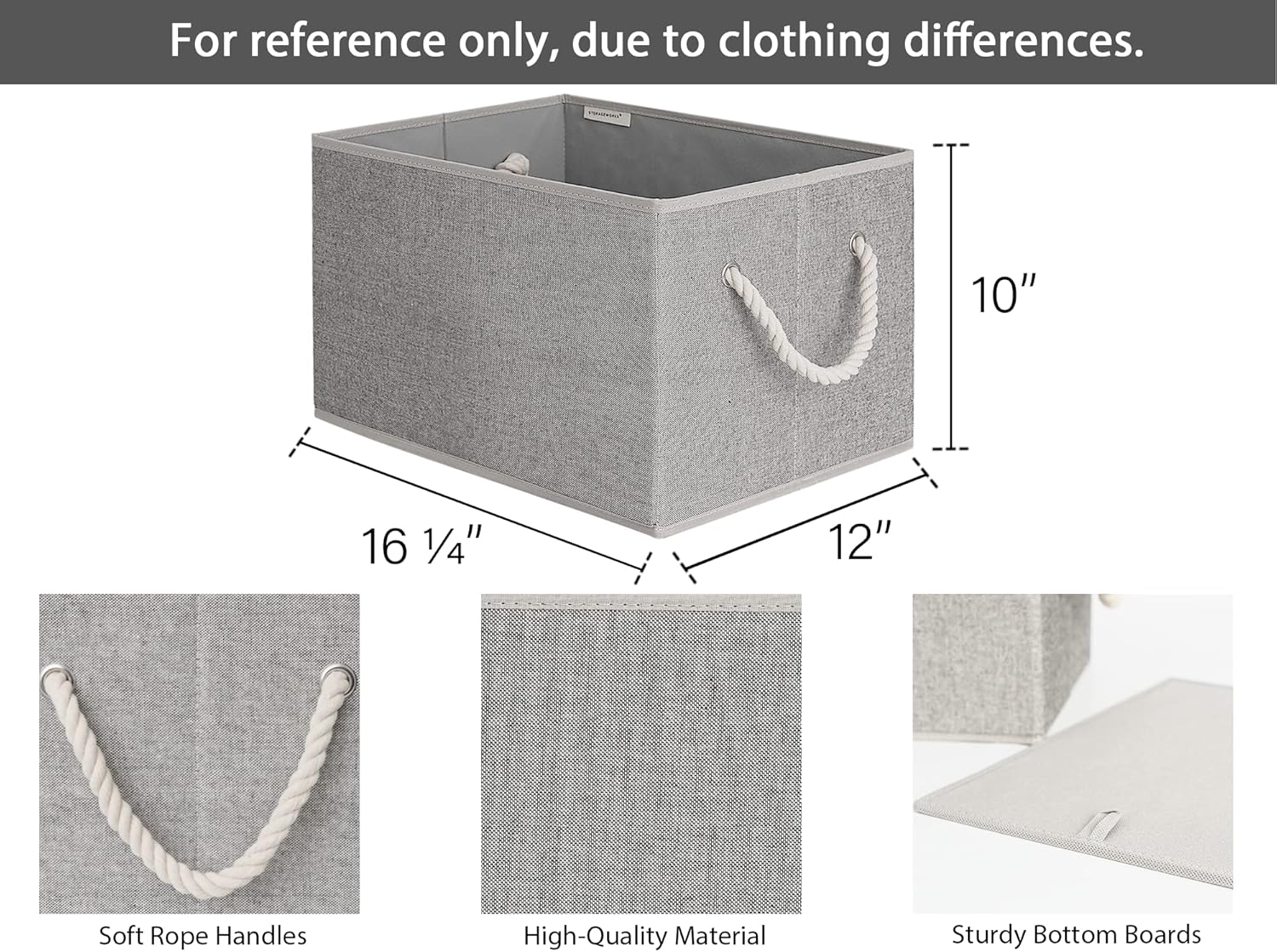 StorageWorks Storage Baskets for Shelves, Foldable Fabric Closet Storage Bins with Handles, Fabric